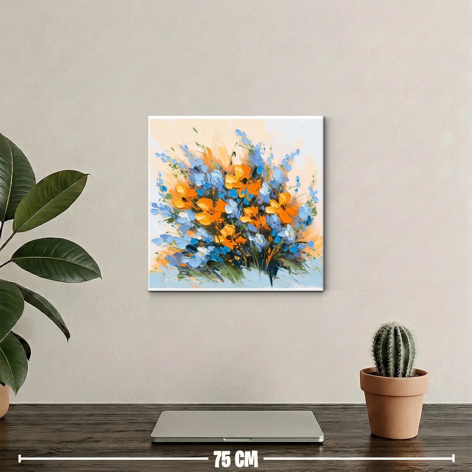 Ramo vibrante de flores naranjas y azules — miniatura 2