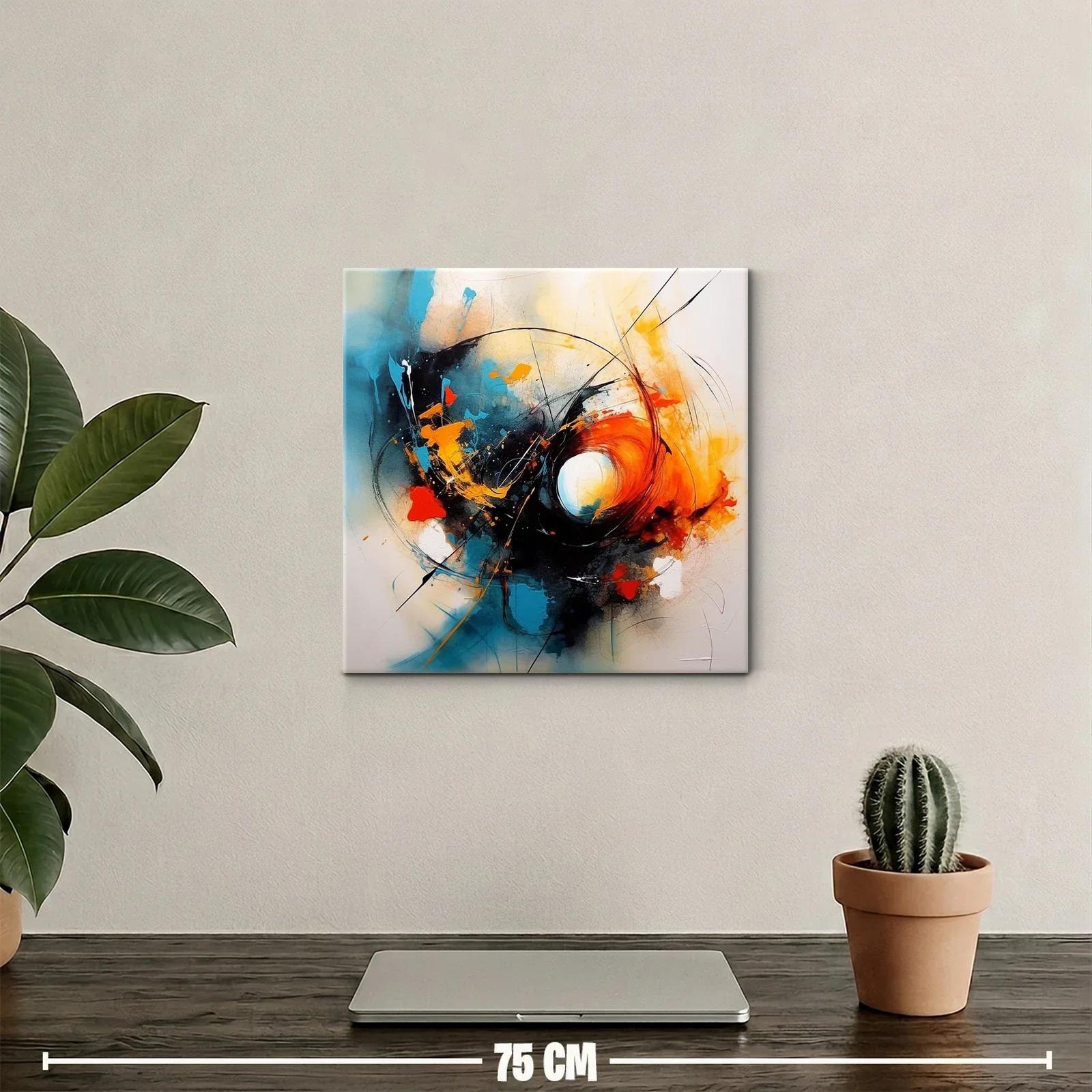 Cuadro abstracto con vibrantes tonos contrastantes y energía dinámica — miniatura 2
