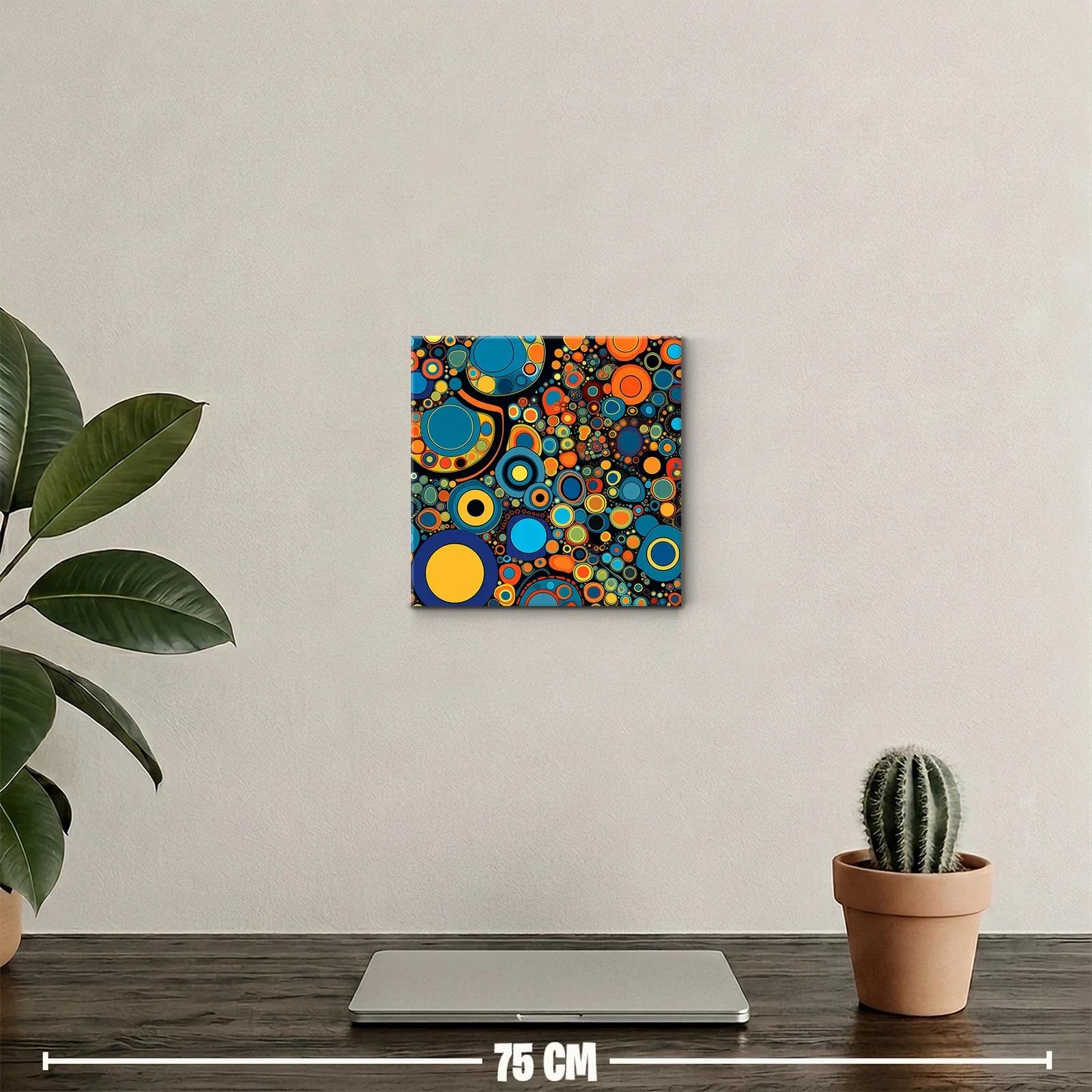 Cuadro abstracto con círculos de colores vibrantes — miniatura 2