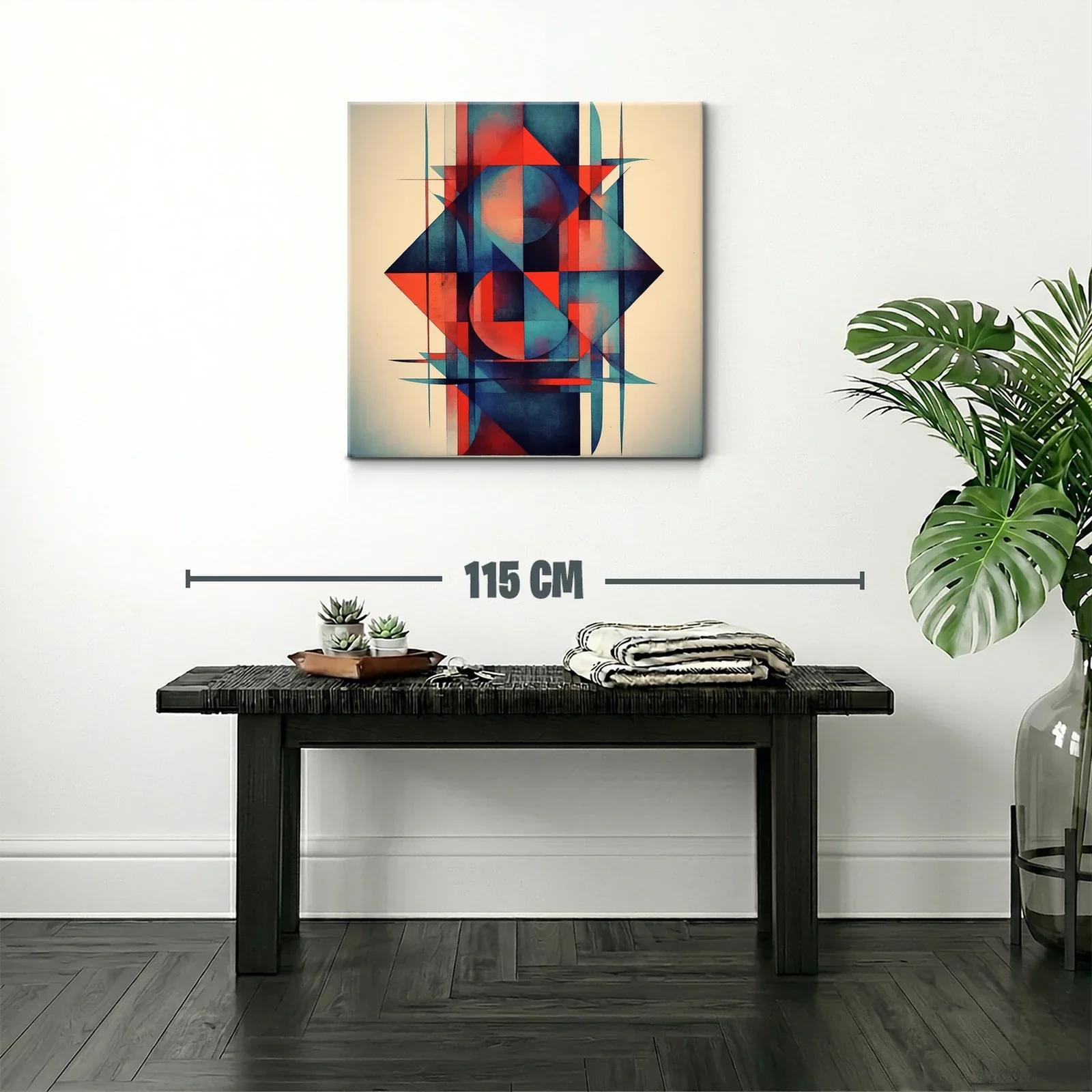 Composición geométrica vibrante en tonos rojo y azul — miniatura 2