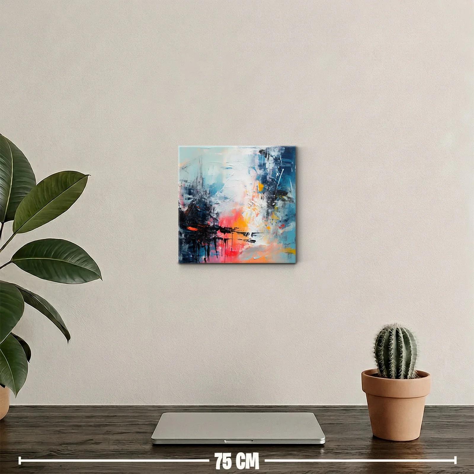 Arte abstracto vibrante con contraste de tonos cálidos y fríos — miniatura 2
