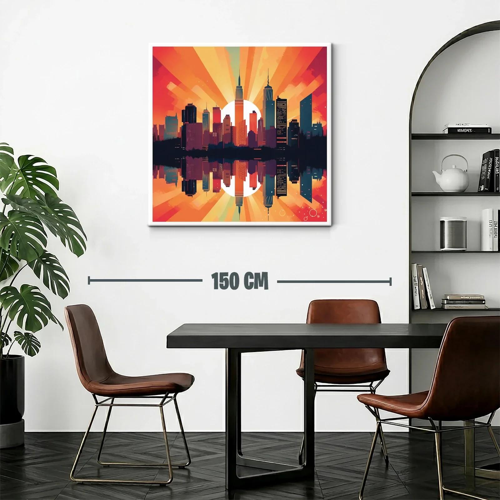Atardecer urbano con reflejo sobre el agua vibrante — miniatura 2