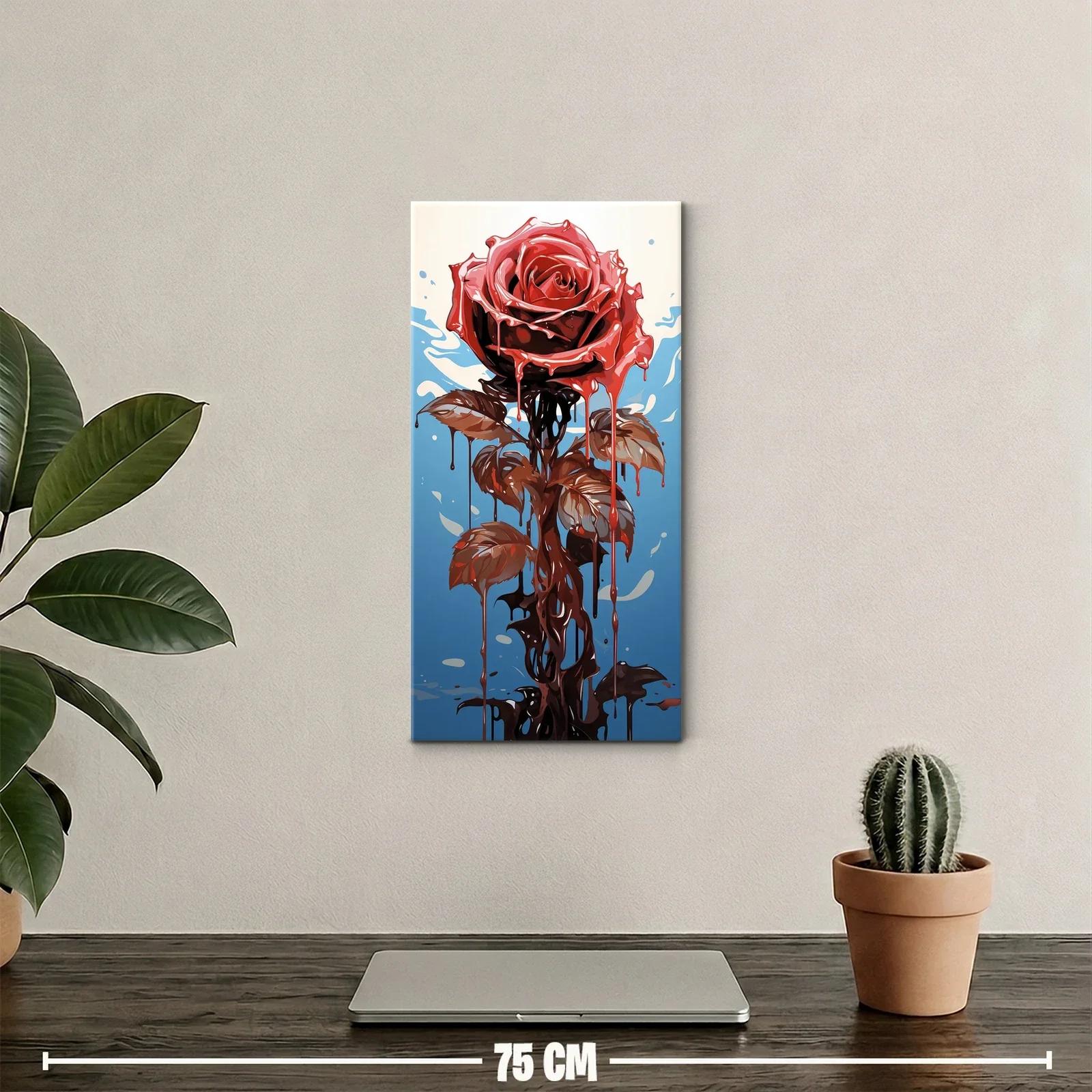 Cuadro rosa roja con efecto de pintura derretida — miniatura 2