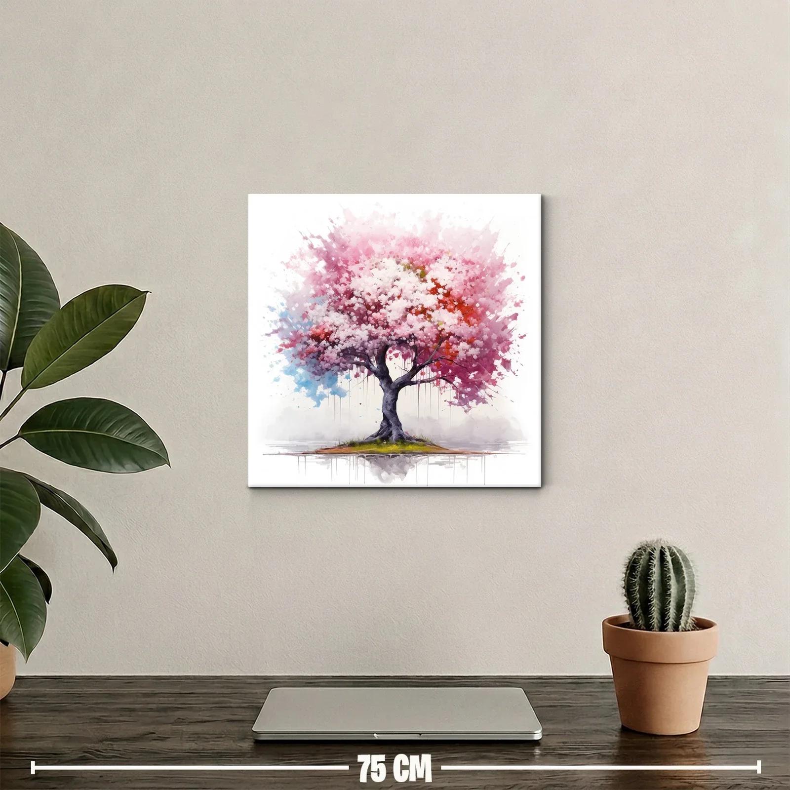 Árbol floreciente con tonos rosa y rojo vibrantes — miniatura 2