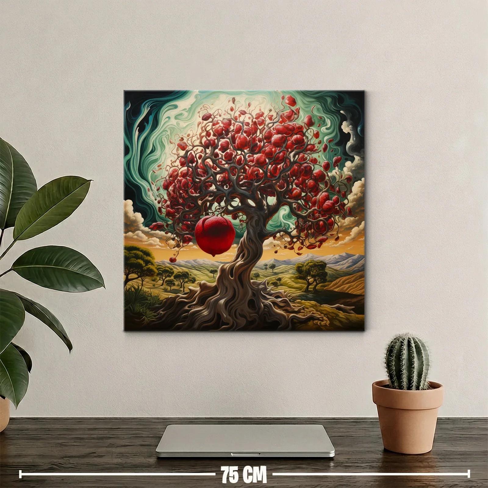 Árbol de granadas con paisaje onírico y cielos turbulentos — miniatura 2