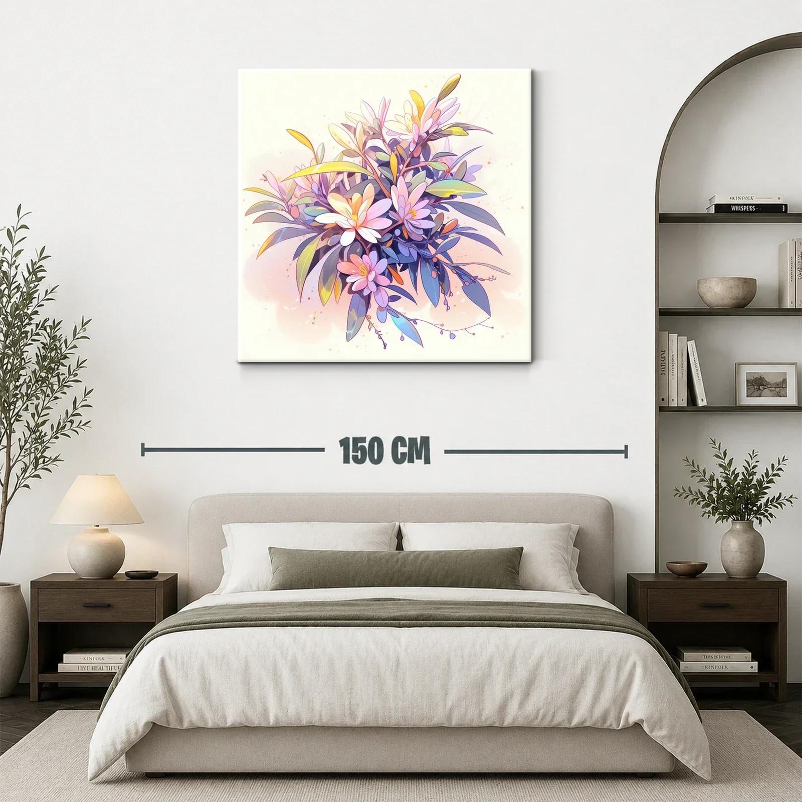 Cuadro floral con tonos suaves y delicados detalles en pastel — miniatura 3