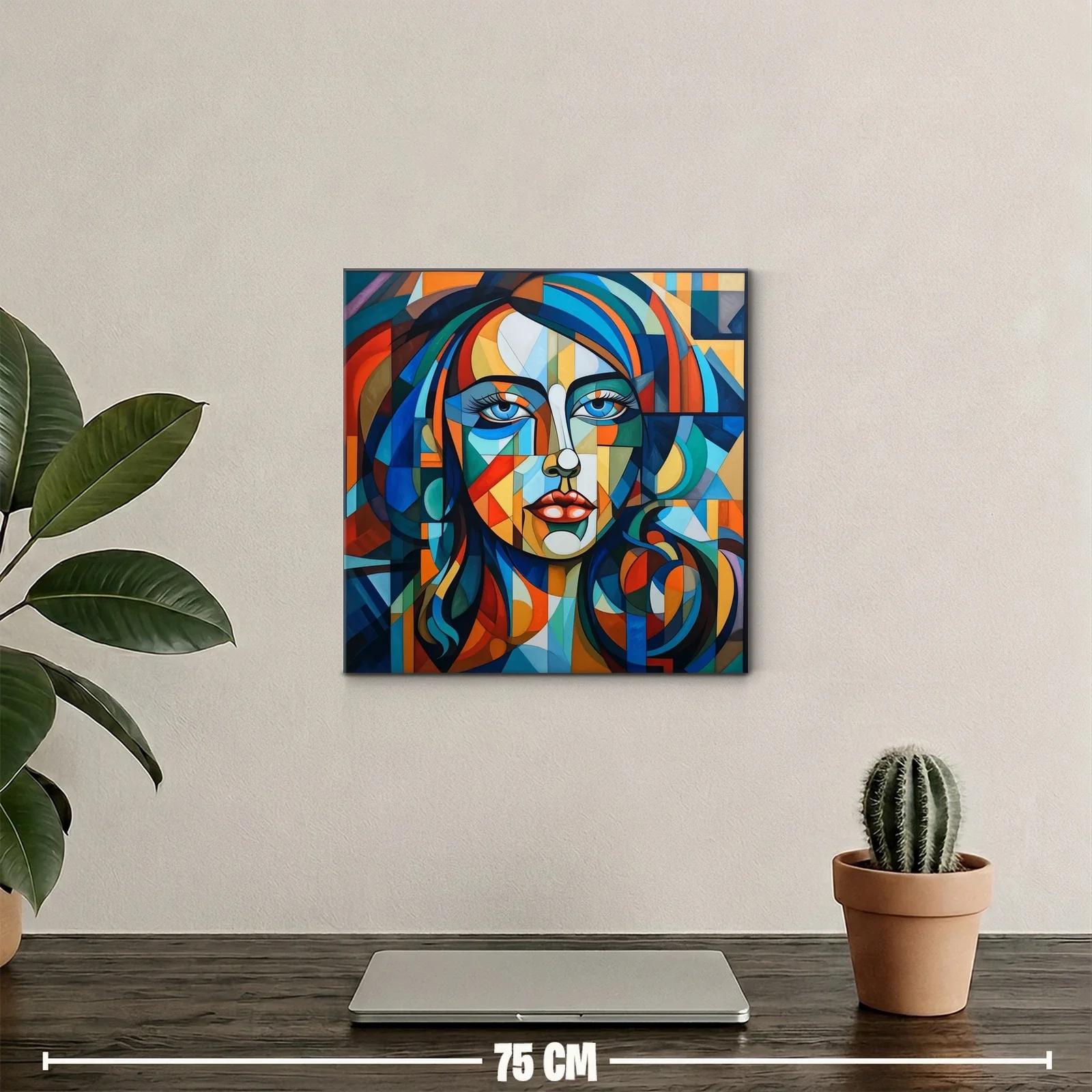 Retrato femenino en estilo cubista vibrante y contemporáneo — miniatura 2