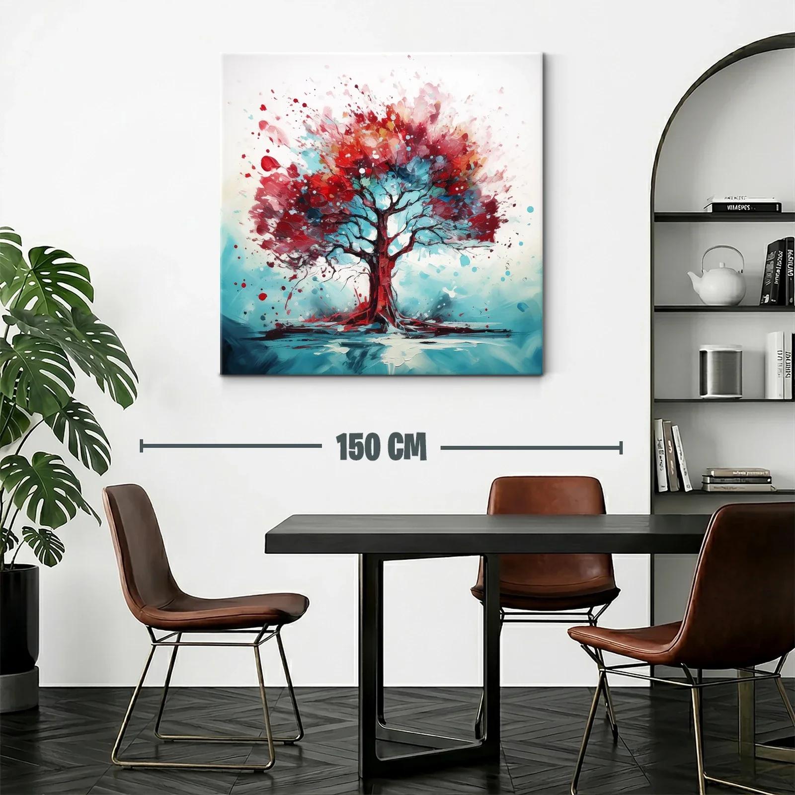 Árbol vibrante con destellos rojos y azules intensos — miniatura 2