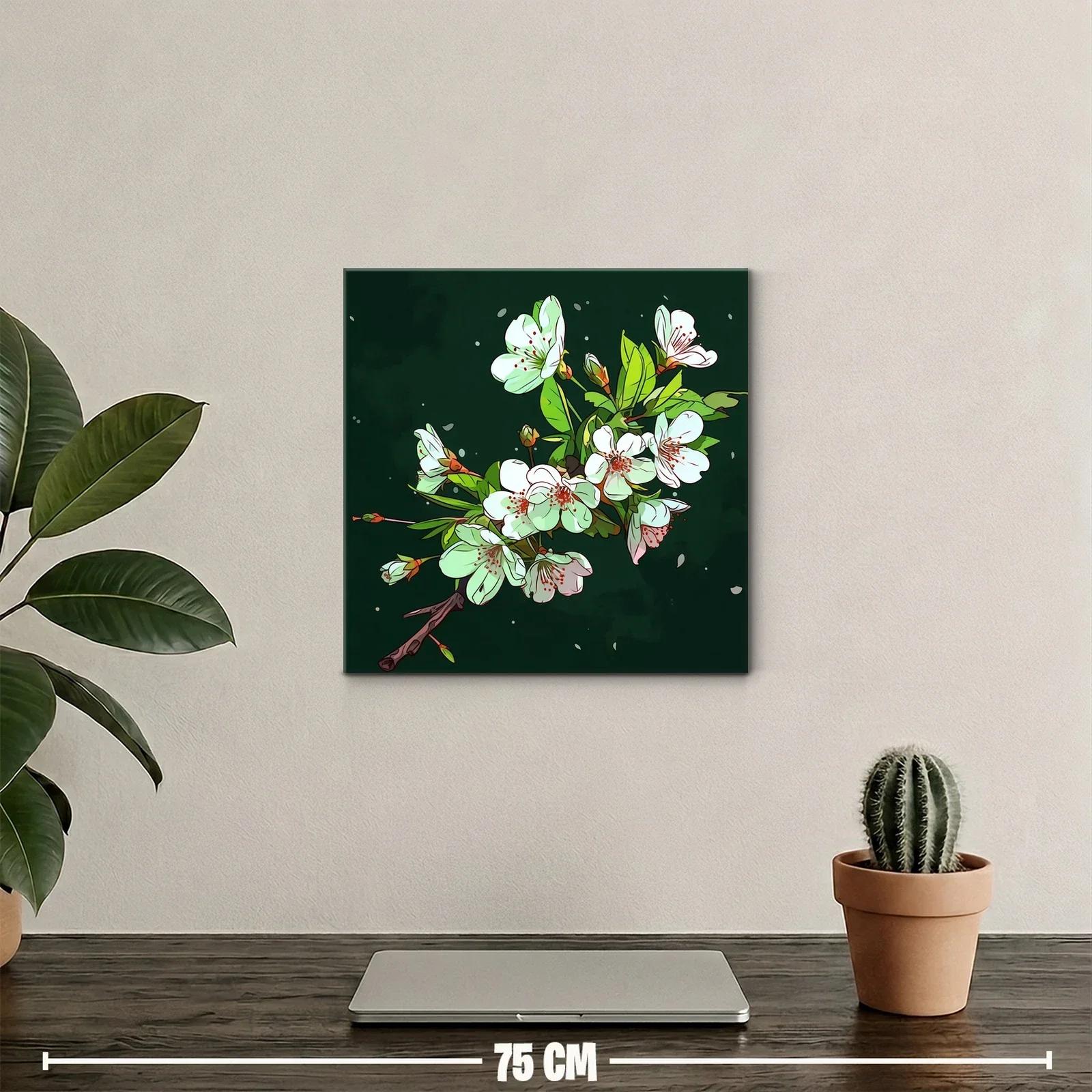 Elegant rama de flores blancas sobre fondo oscuro — miniatura 2