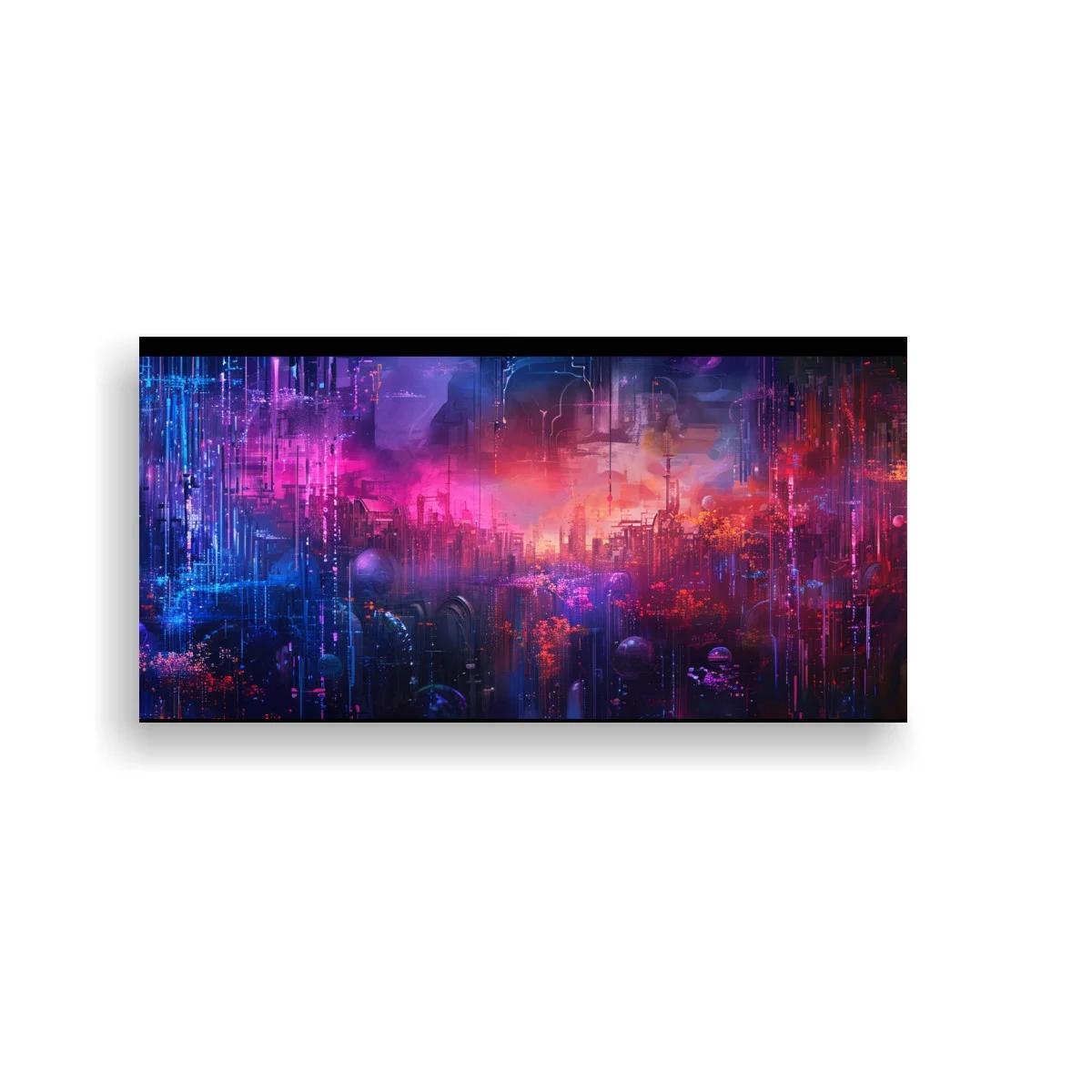 Cuadro paisaje abstracto luminoso con núcleo de luz central — imagen principal