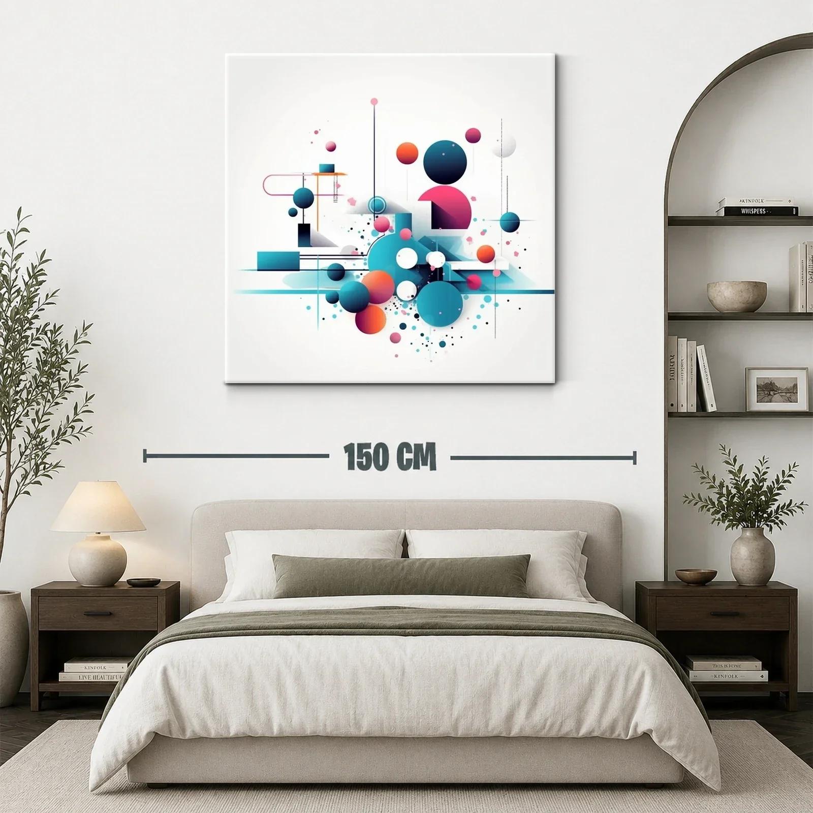 Composición abstracta de círculos y líneas en tonos vibrantes — miniatura 3
