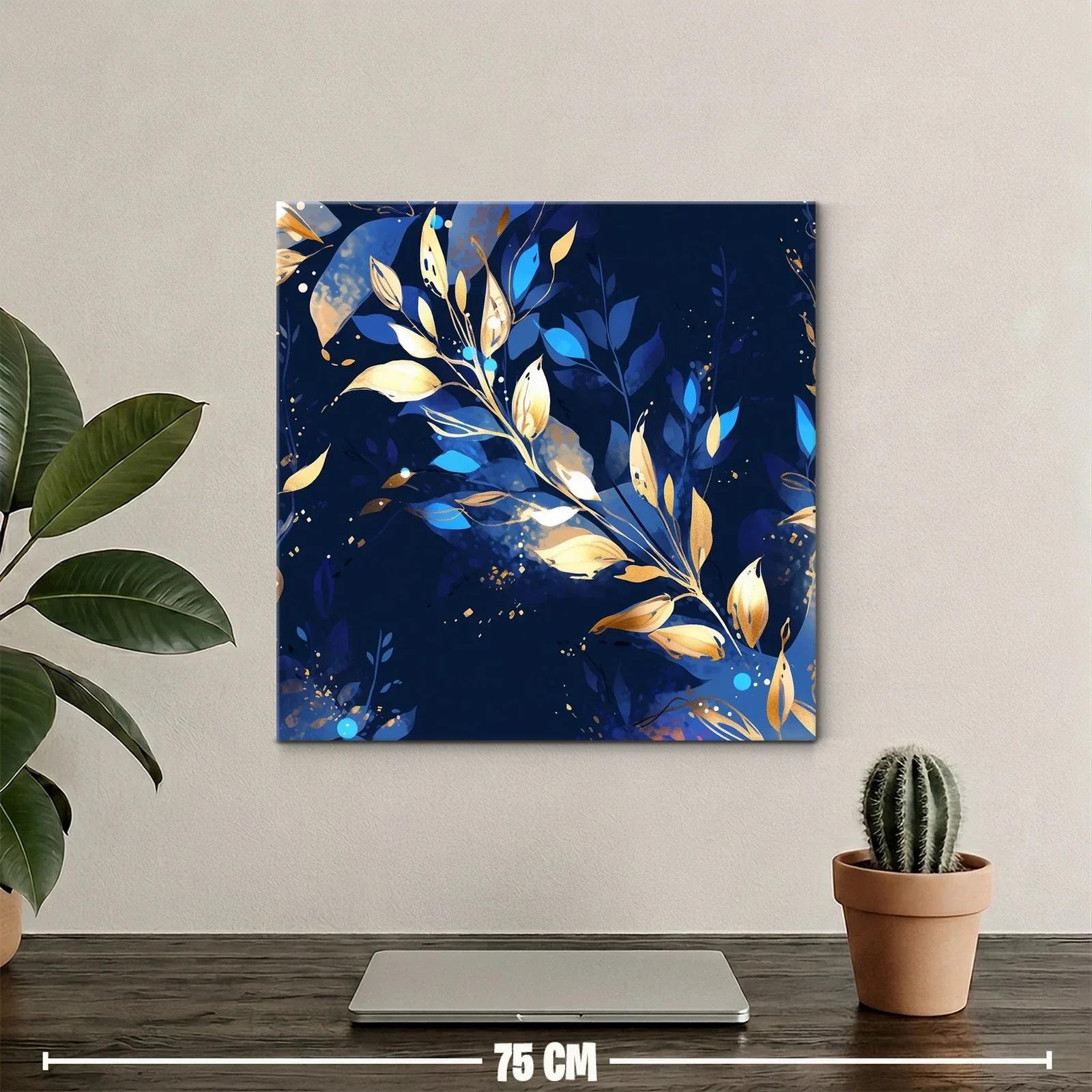 Elegancia natural en tonos dorados y azules vibrantes — miniatura 2