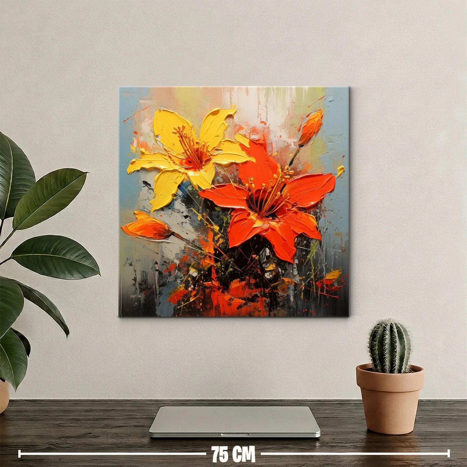 Explosión de Flores en Tonos Naranjas y Amarillos Vibrantes — miniatura 2