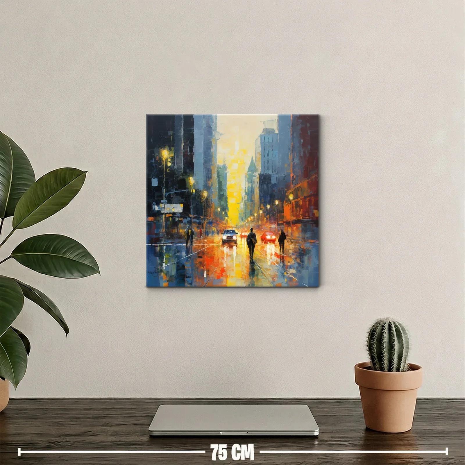 Atardecer urbano con reflejos vibrantes en la ciudad — miniatura 2
