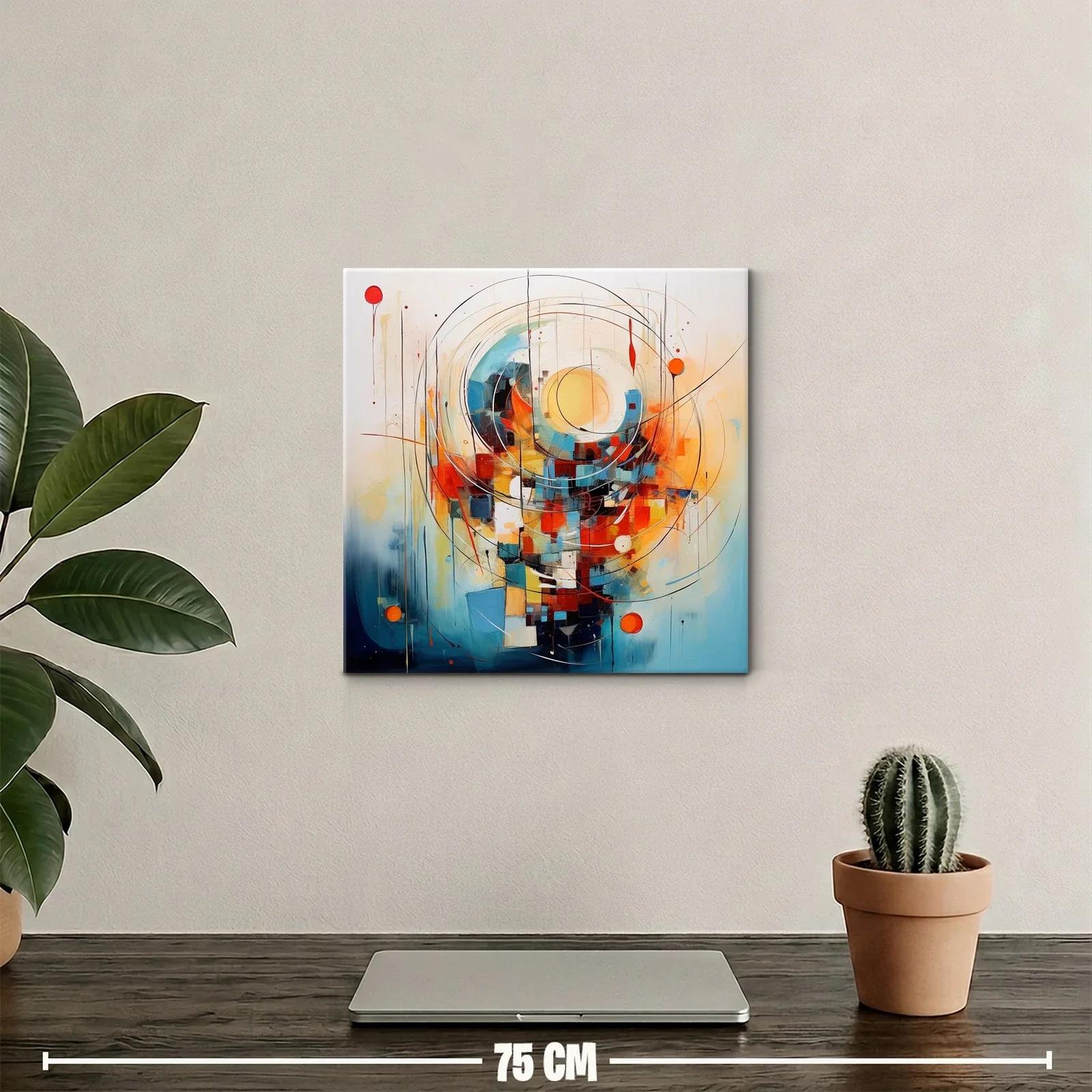 Composición abstracta con círculos y formas cuadradas vibrantes — miniatura 2
