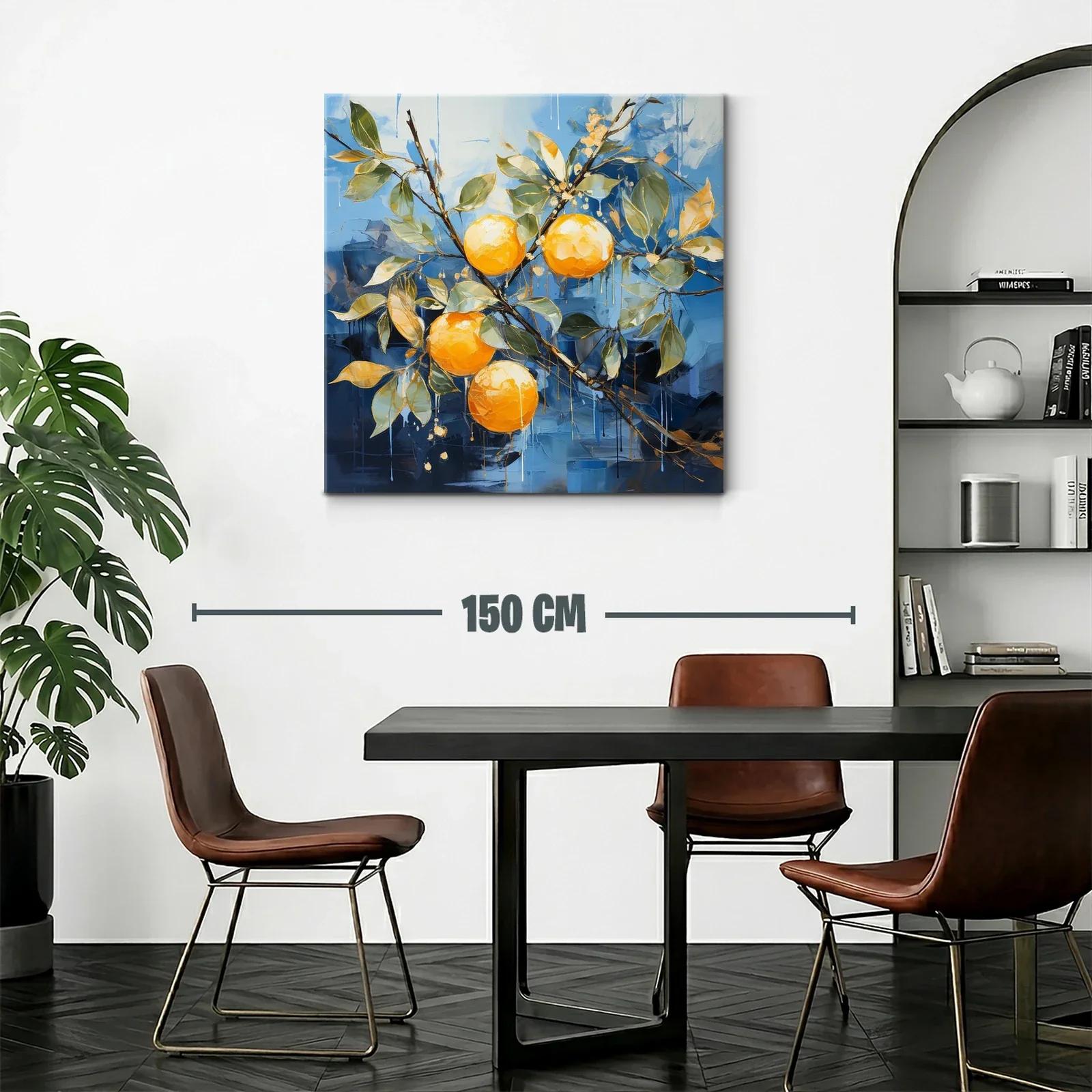 Naranjas vibrantes sobre fondo azul intenso — miniatura 2