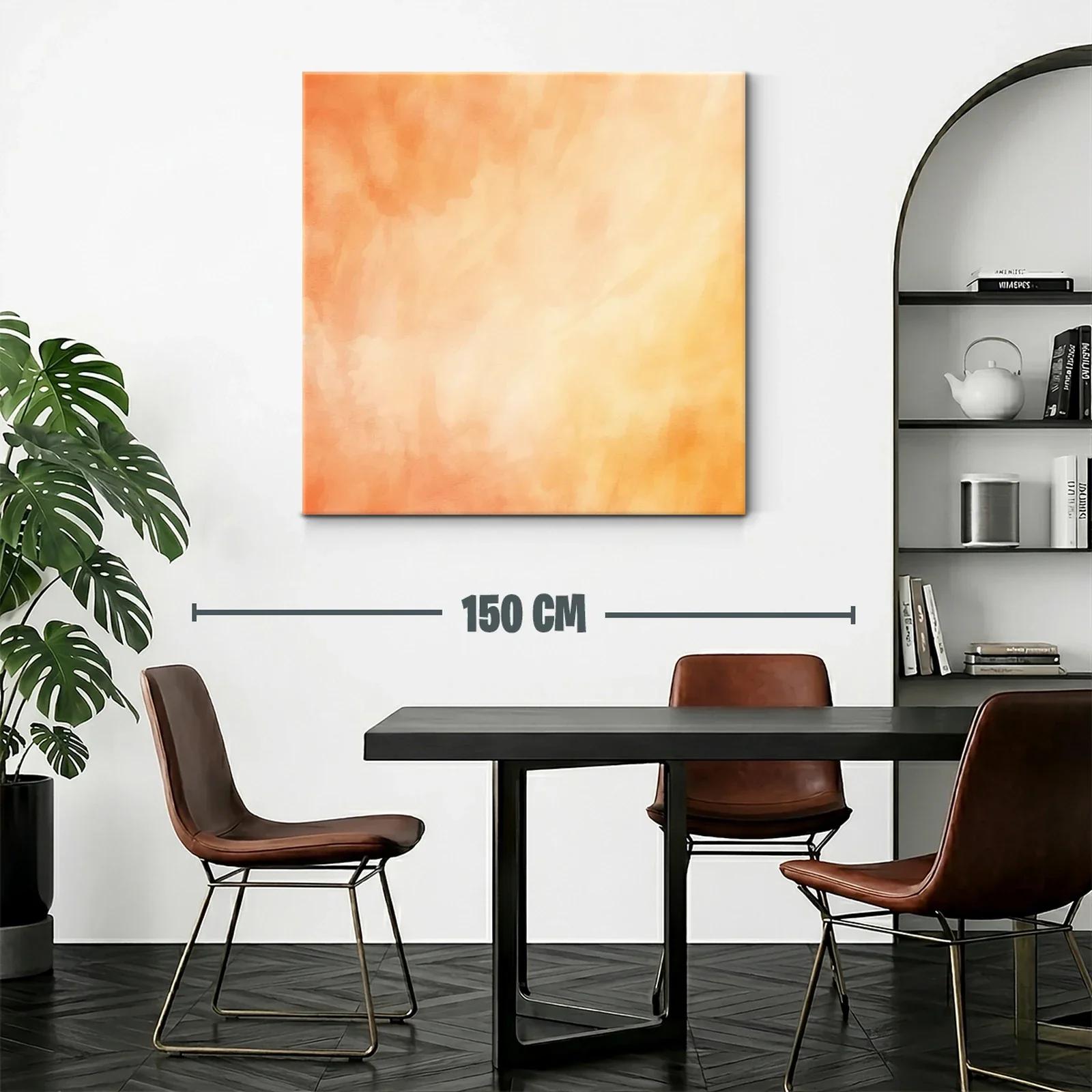 Cuadro abstracto en tonos cálidos naranja y beige — miniatura 2