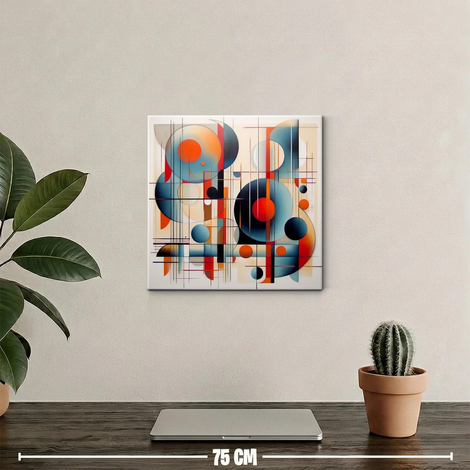 Composición geométrica en tonos cálidos y fríos vibrantes — miniatura 2