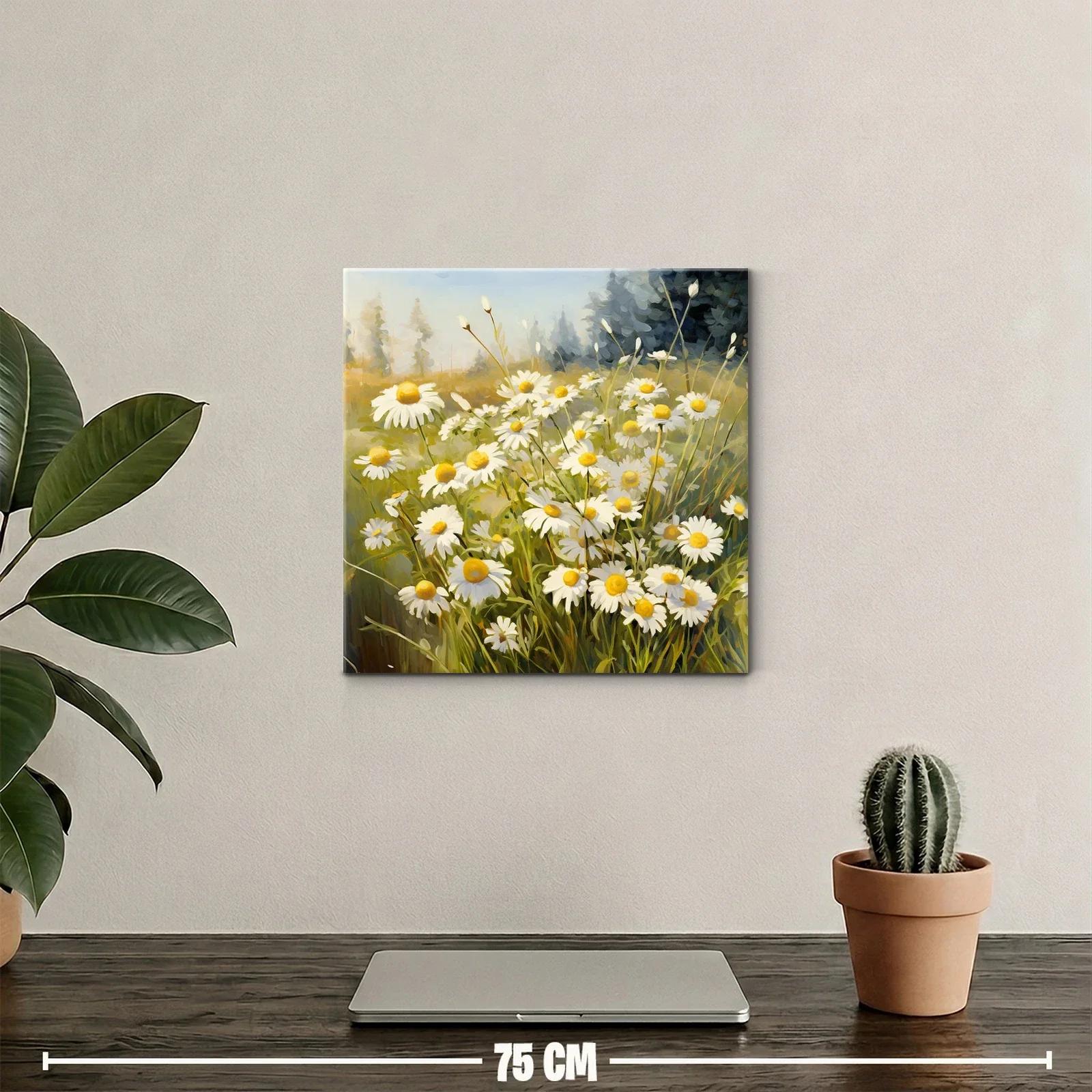 Ramo de margaritas en campo iluminado por el sol — miniatura 2