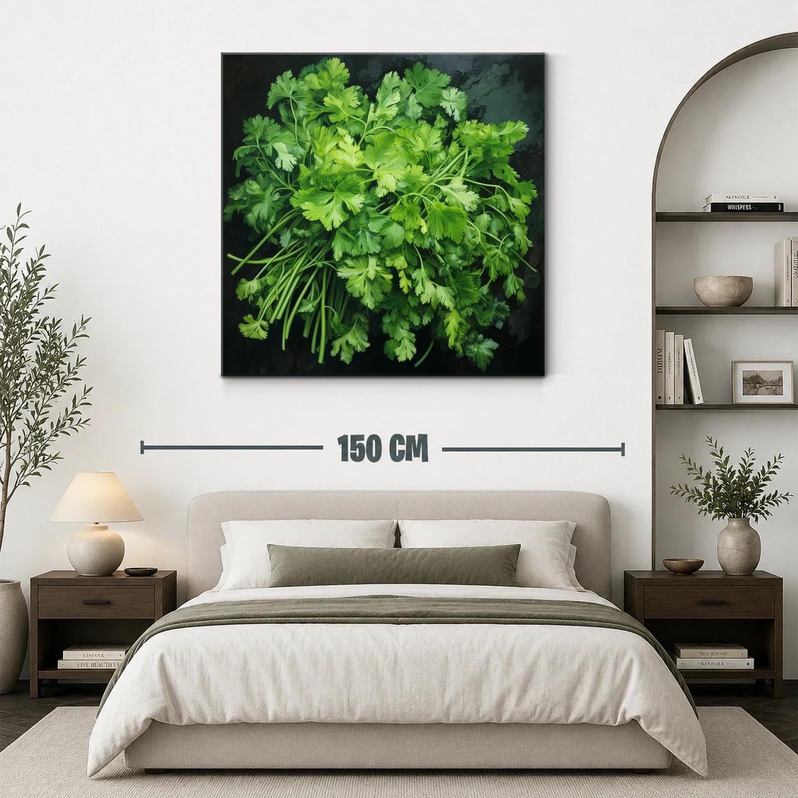 Cuadro con ramo de hojas verdes frescas y naturales — miniatura 3
