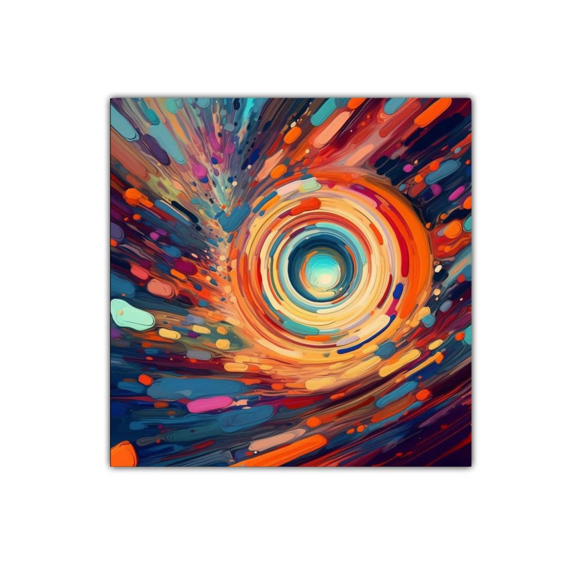 Cuadro abstracto con remolino de colores vibrantes — miniatura 1