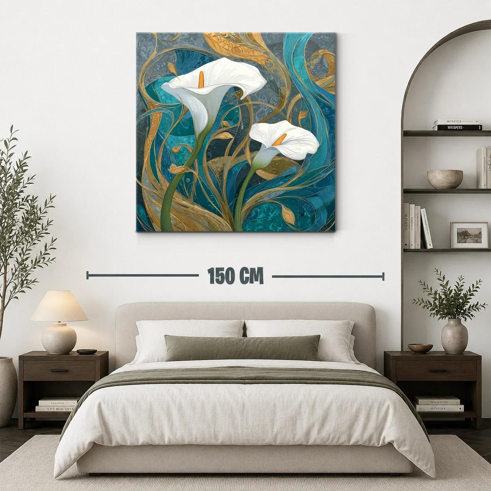 Elegancia natural con lirios blancos y diseño abstracto — miniatura 3