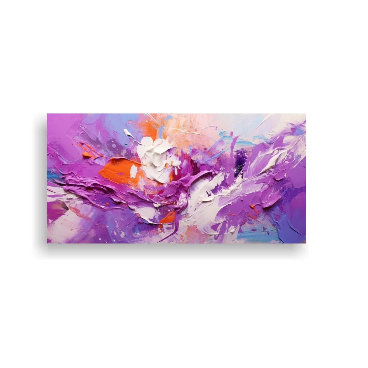 Cuadro flor blanca con pinceladas lilas y moradas — imagen principal