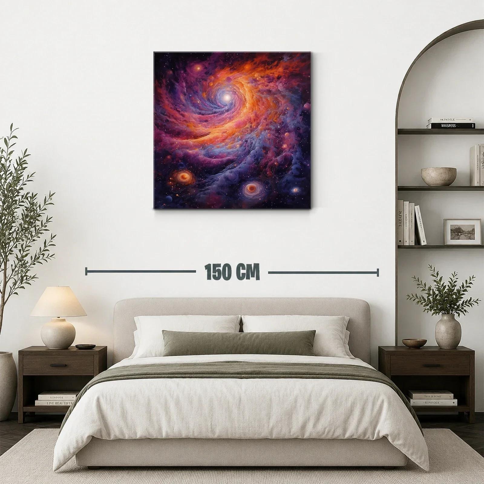 Cuadro abstracto de galaxia vibrante en espiral cósmica — miniatura 3