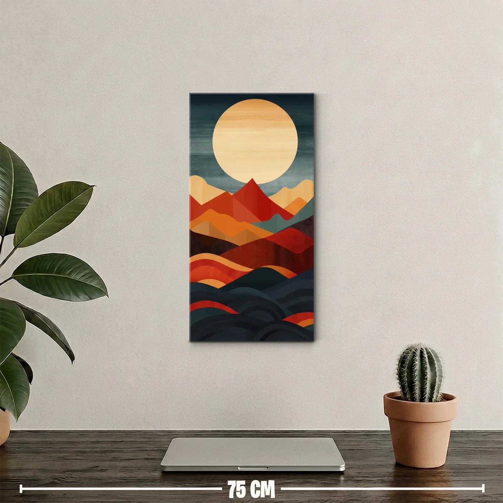 Cuadro paisaje de montañas con sol claro — miniatura 2