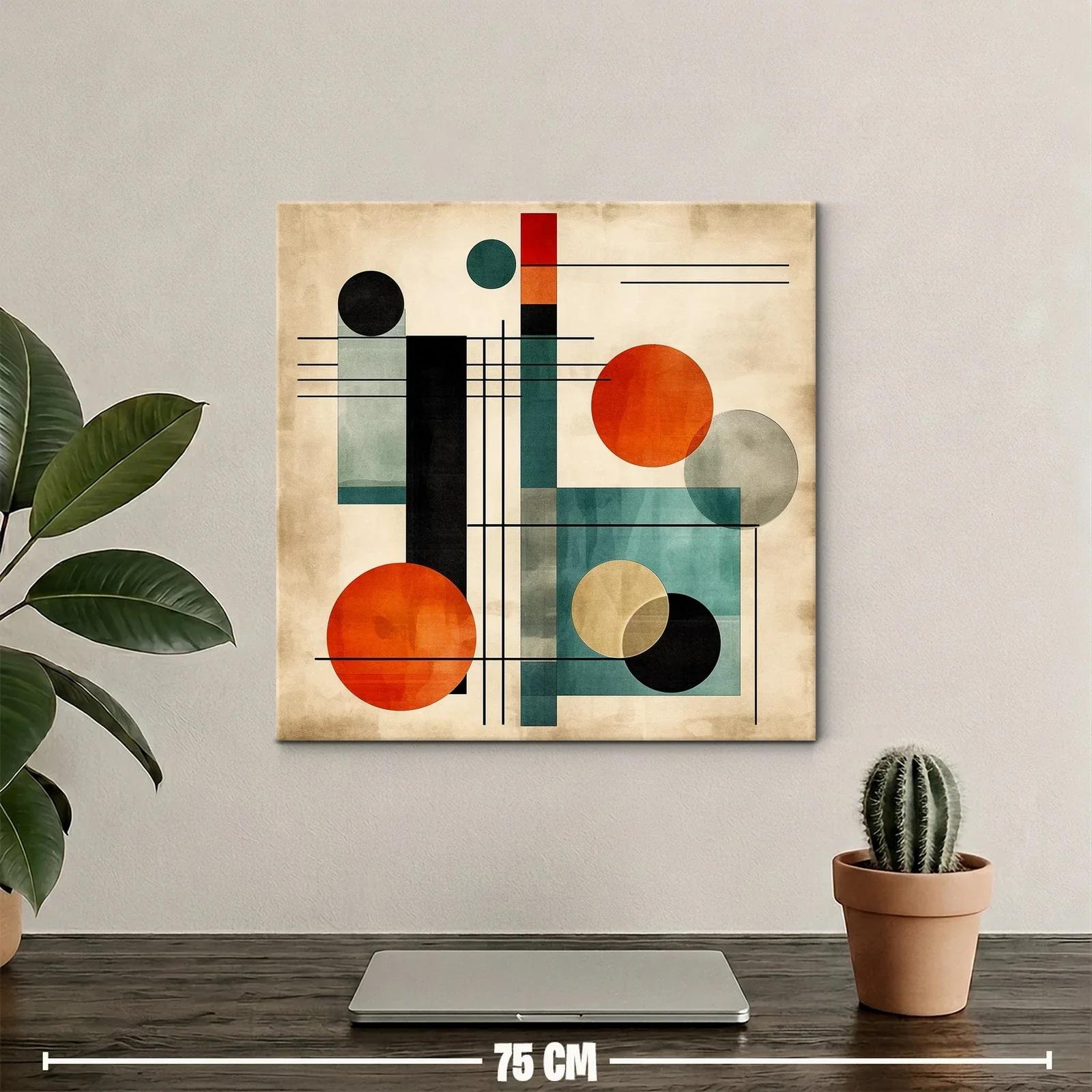 Composición geométrica con círculos en tonos cálidos y fríos — miniatura 2