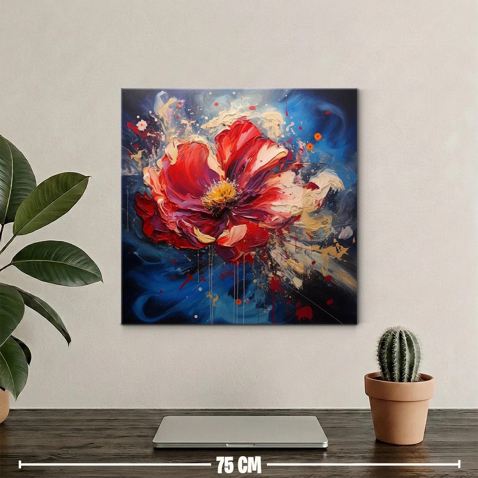 Explosión de flor roja con vibrantes trazos dinámicos — miniatura 2