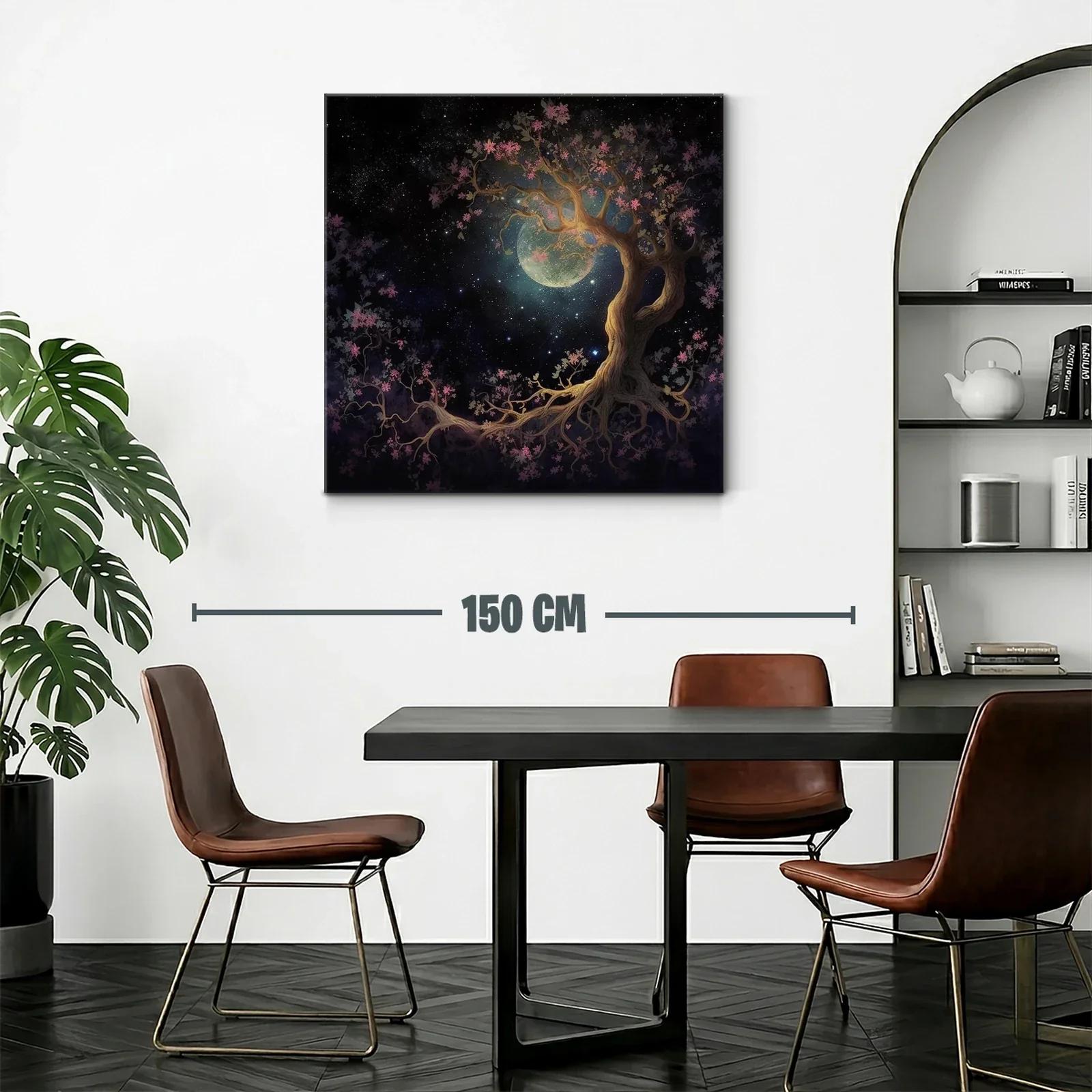 Árbol mágico bajo la luna en un cielo estrellado — miniatura 2