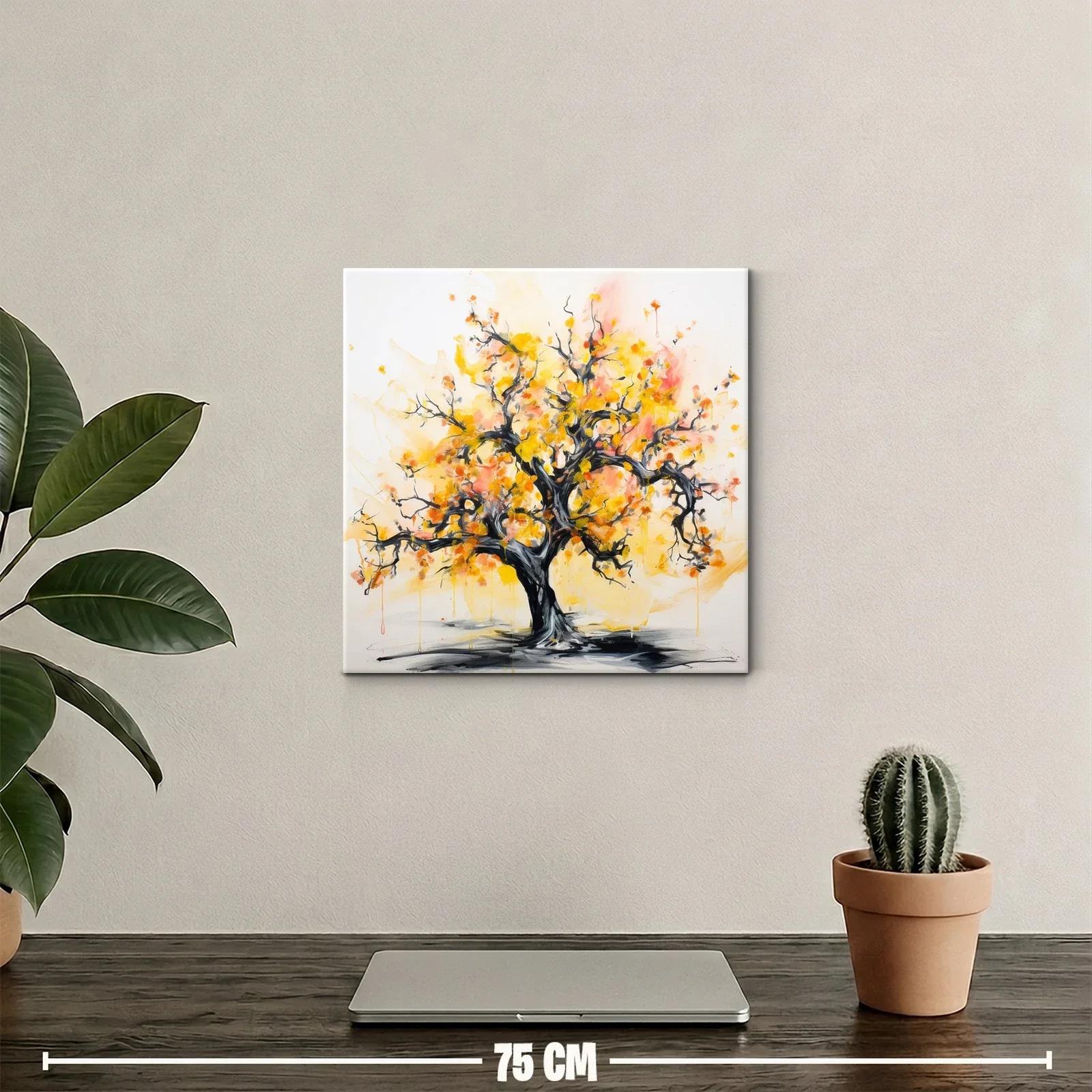 Cuadro de árbol otoñal con tonos cálidos y vibrantes — miniatura 2