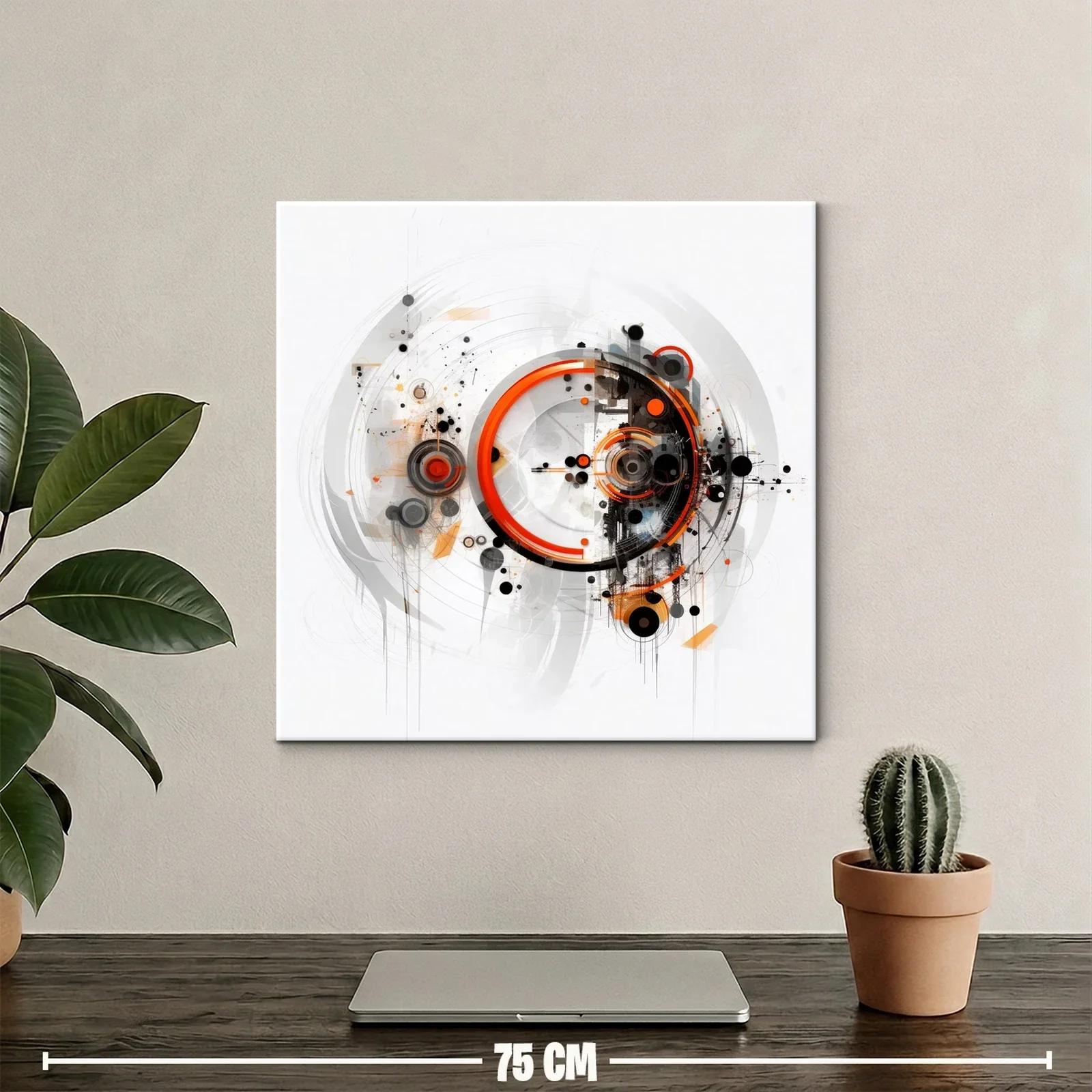 Composición abstracta con círculos en tonos naranja y negro — miniatura 2