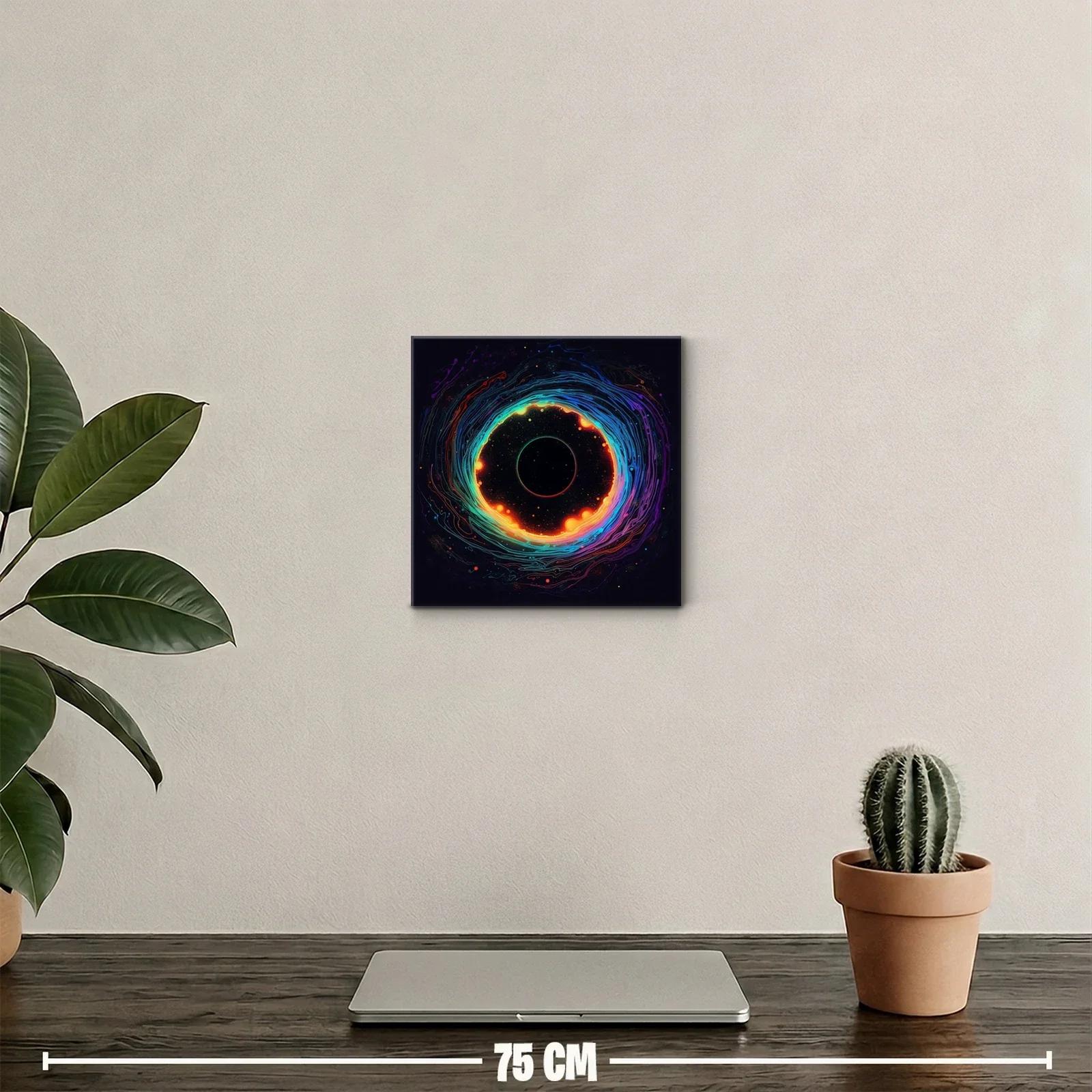 Cuadro moderno con diseño circular vibrante y colores neón — miniatura 2