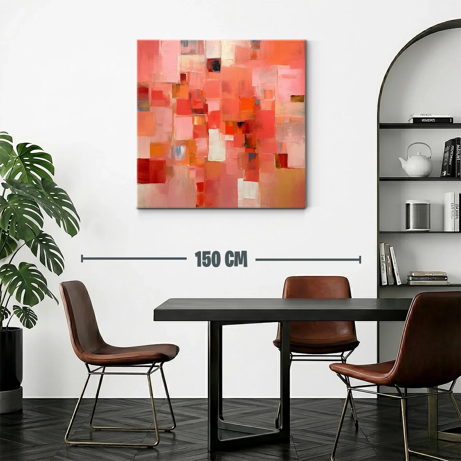 Composición Abstracta en Tonos Cálidos y Rosados — miniatura 2