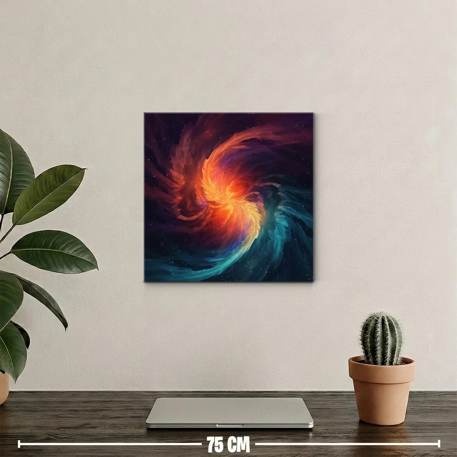 Cuadro abstracto con torbellino de fuego y agua en movimiento — miniatura 2