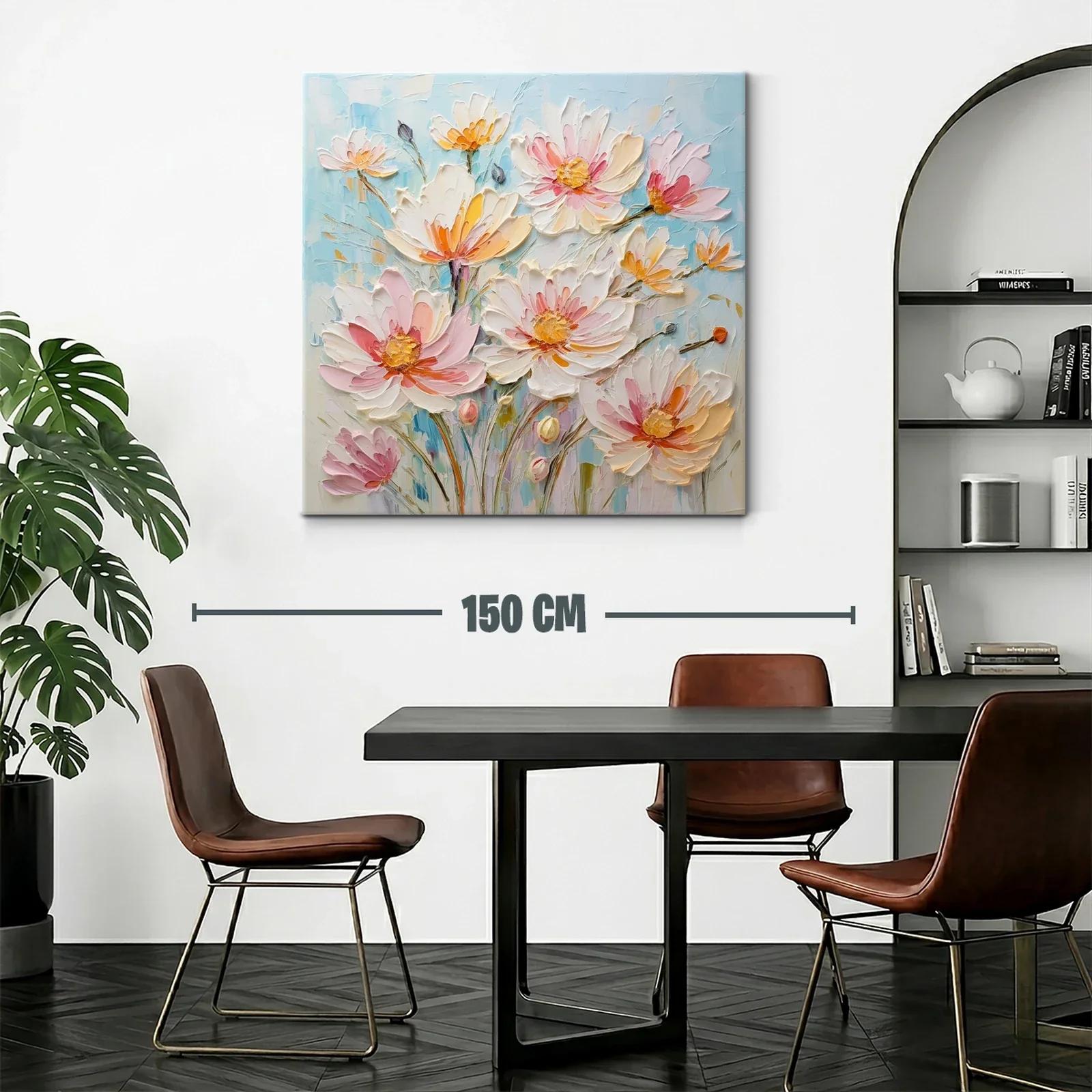 Lienzo floral con delicados tonos pastel y brillo cálido — miniatura 2