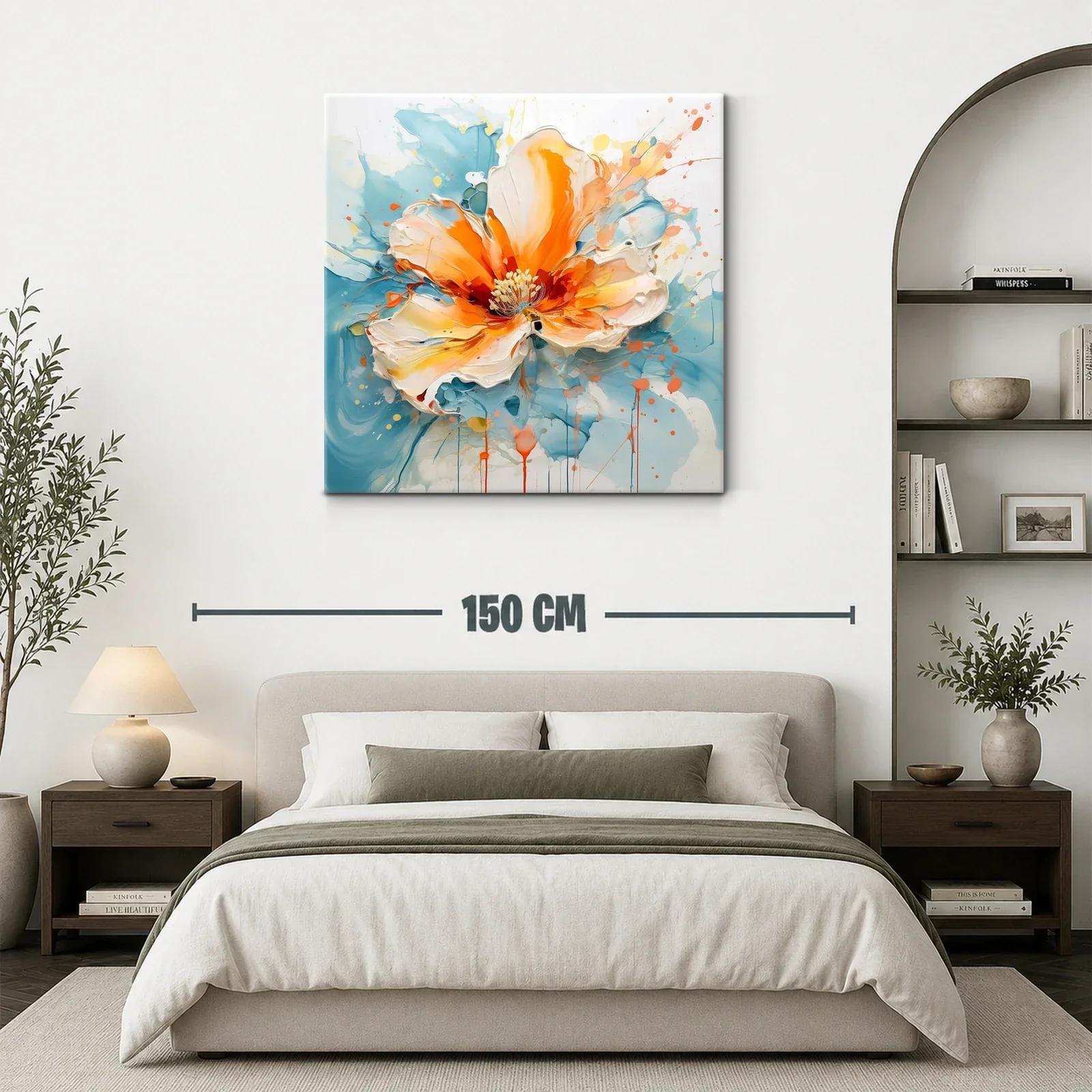 Cuadro flor vibrante con tonos cálidos y acuarelados — miniatura 3