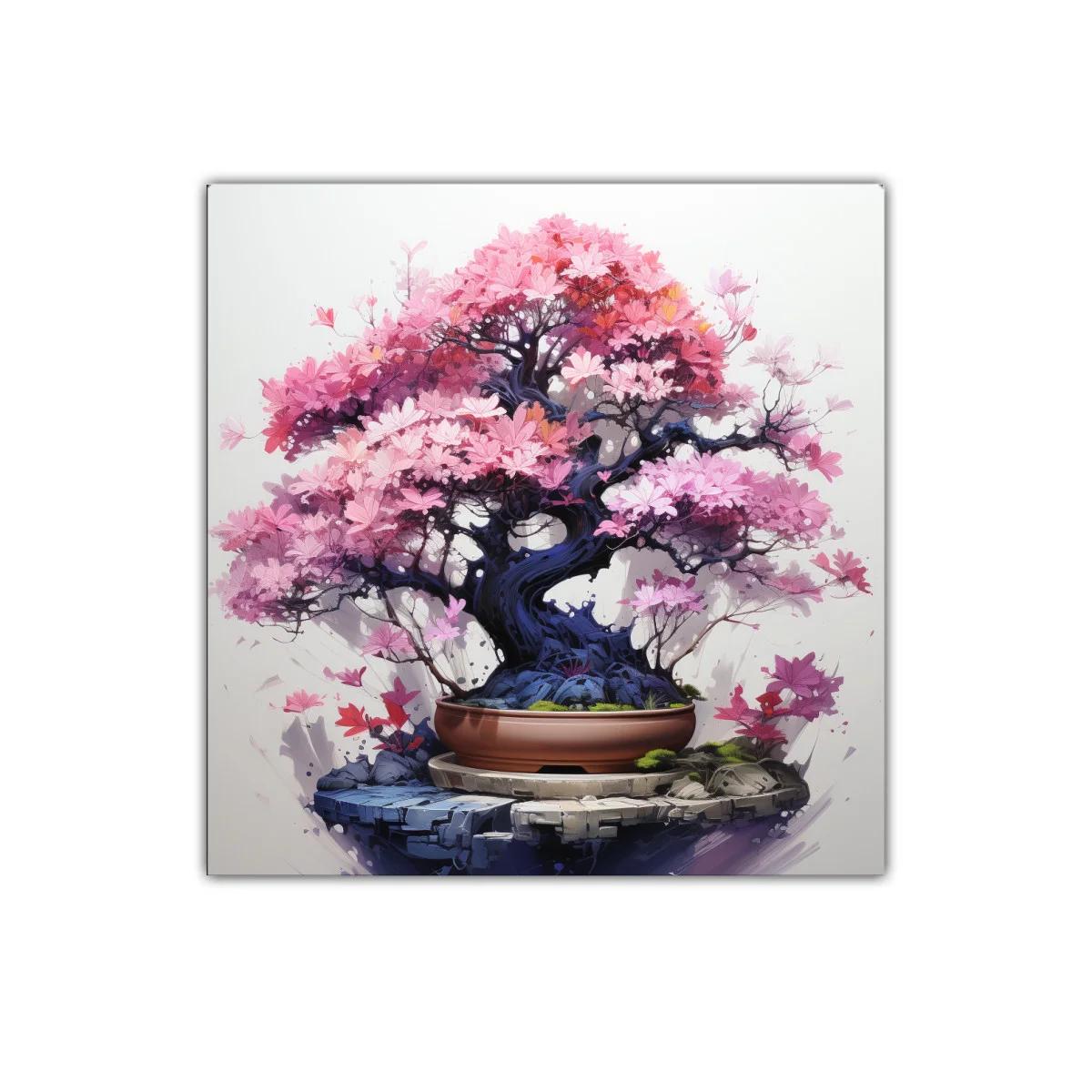 Árbol Bonsái con Flores Rosadas y Detalles Vibrantes — miniatura 1