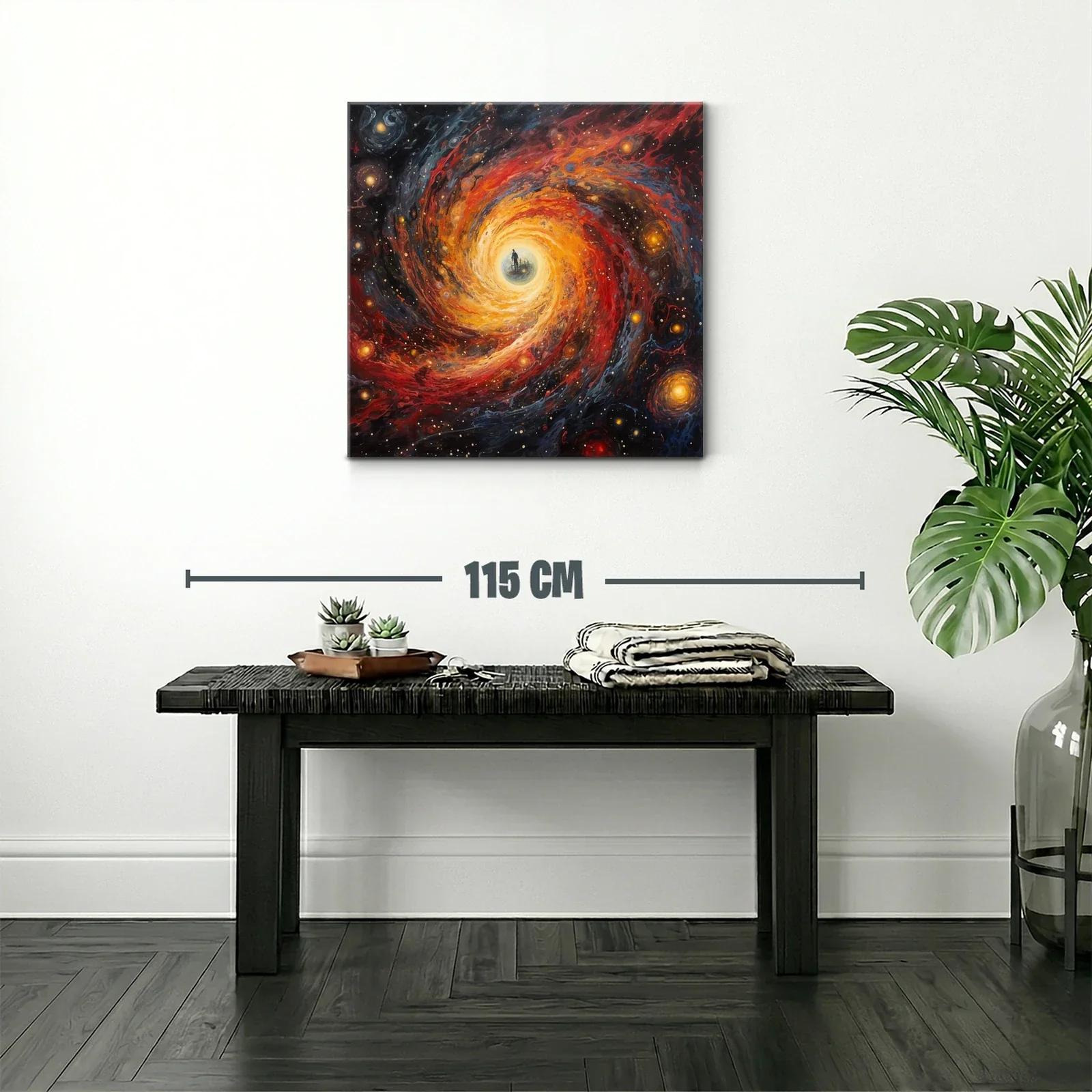 Espiral cósmica con silueta en el centro brillante — miniatura 2