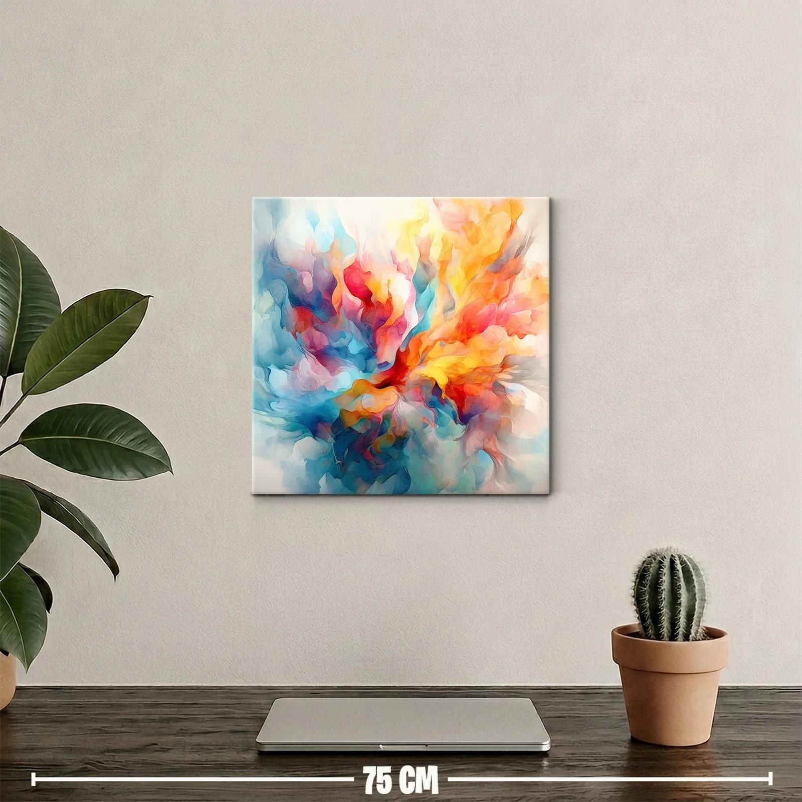 Composición abstracta en vibrantes tonos cálidos y fríos — miniatura 2