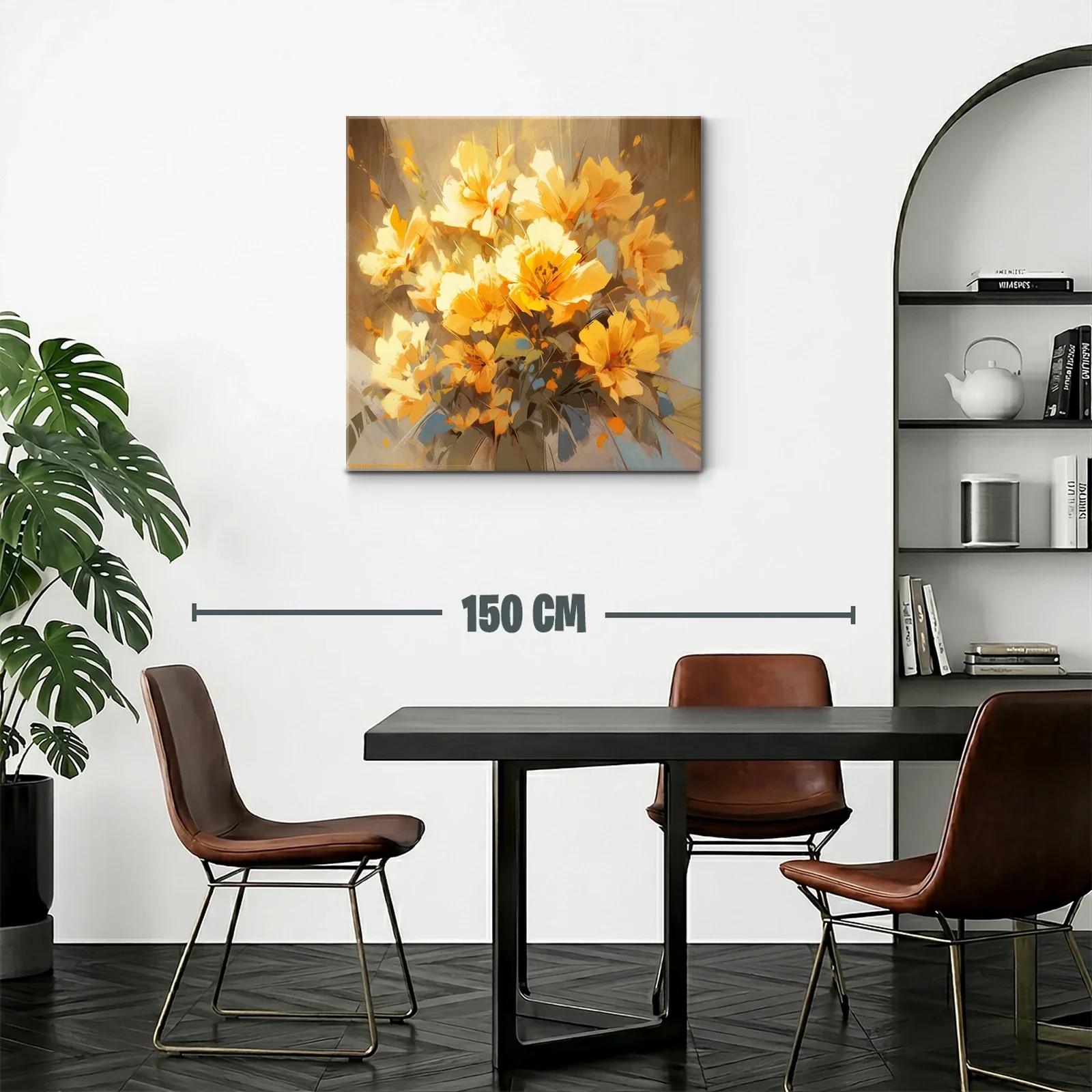 Cuadro con ramo de flores amarillas vibrantes y delicadas — miniatura 2