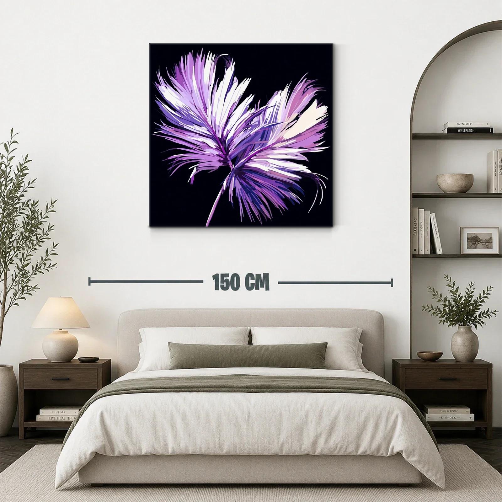Flor abstracta en tonos lilas y violetas sobre fondo oscuro — miniatura 3