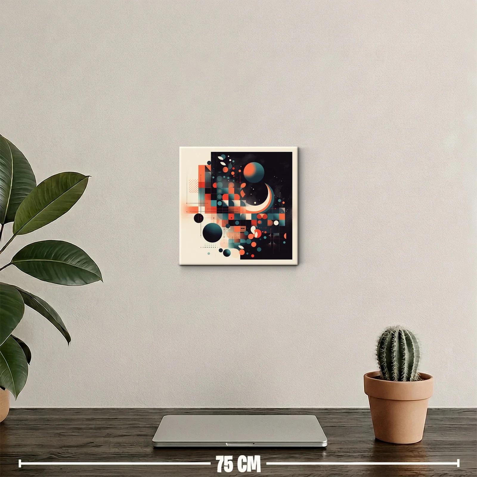 Cuadro decorativo de formas geométricas con tonos cálidos — miniatura 2