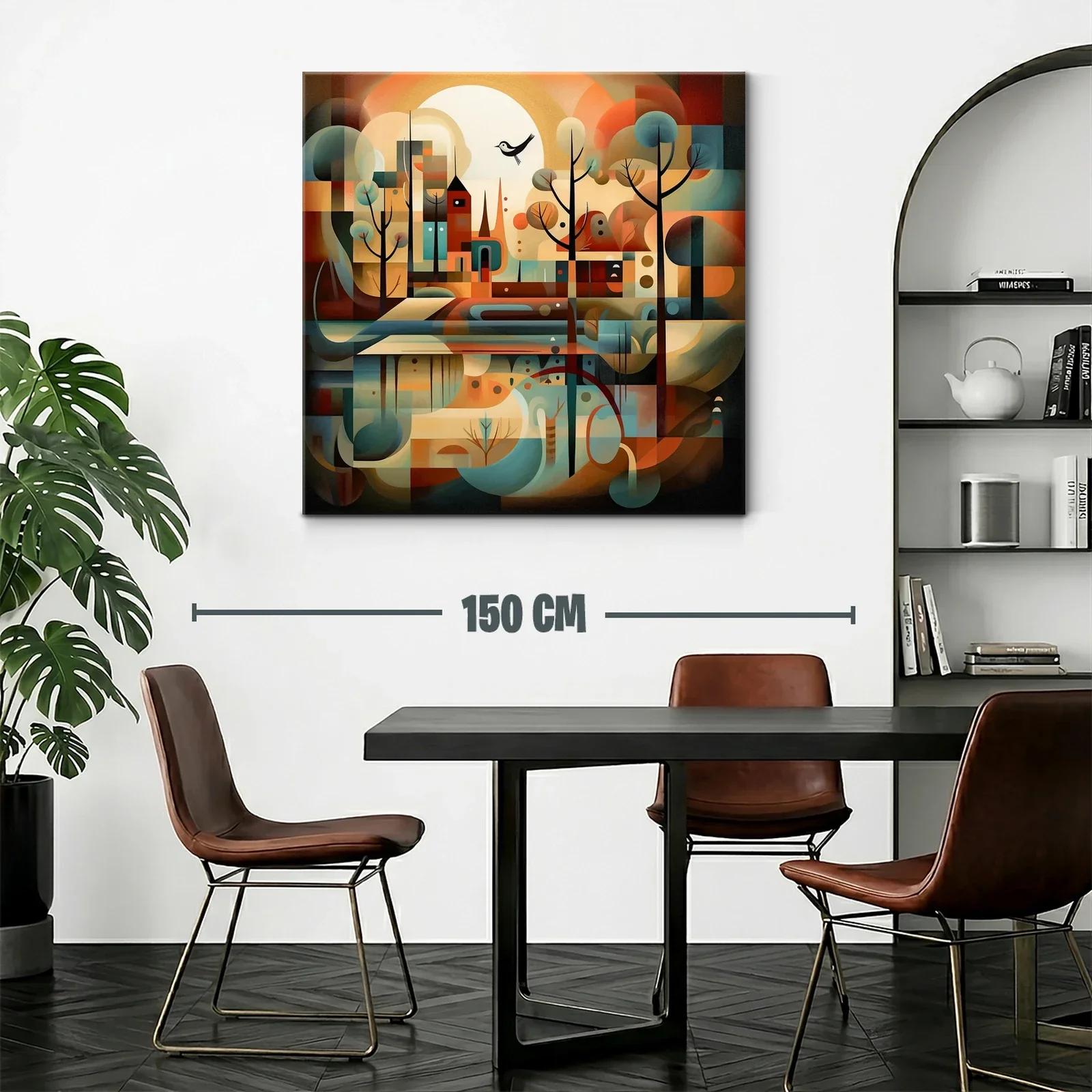 Paisaje abstracto con formas geométricas y tonos cálidos — miniatura 2