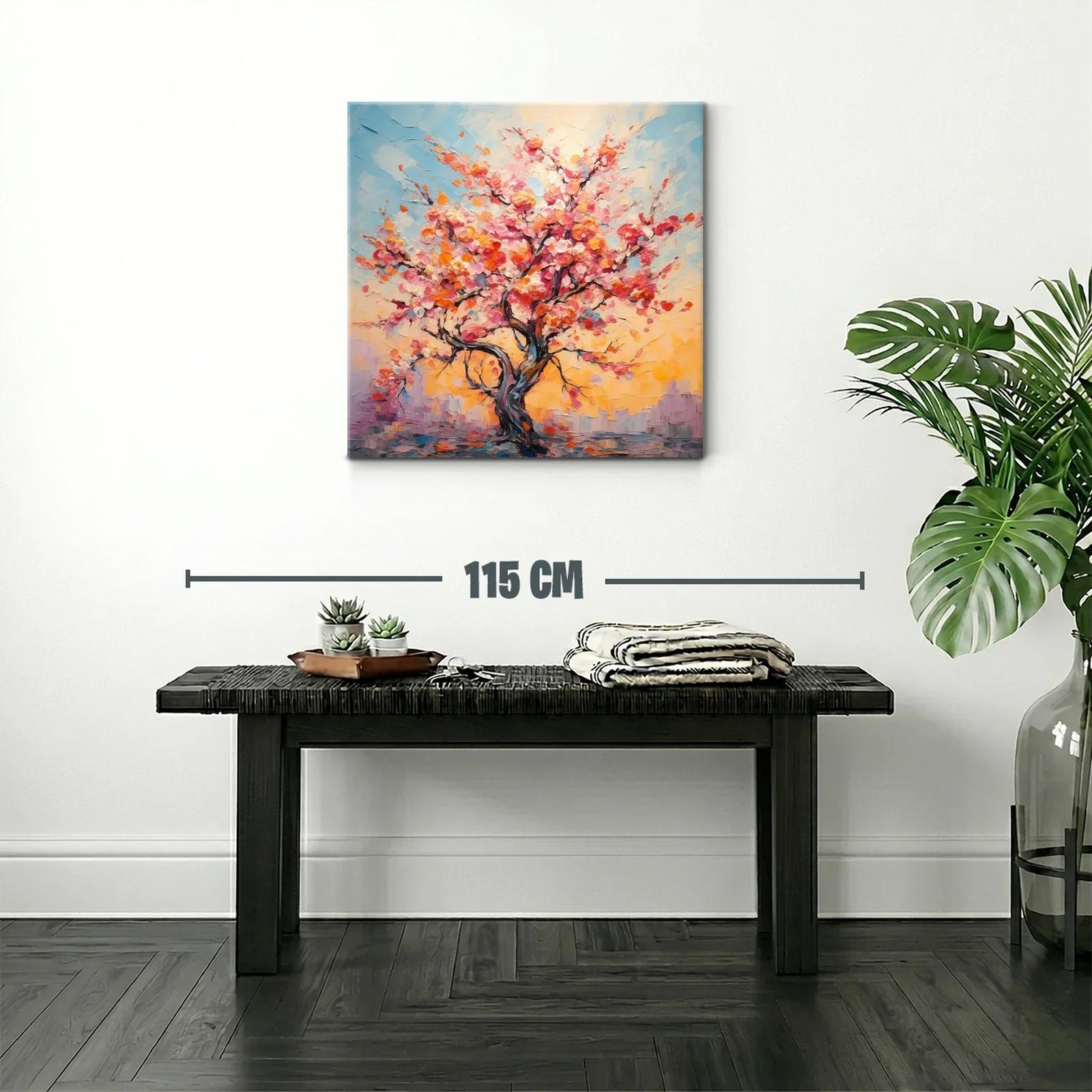 Árbol en flor con vibrantes tonos rosas y naranjas — miniatura 2