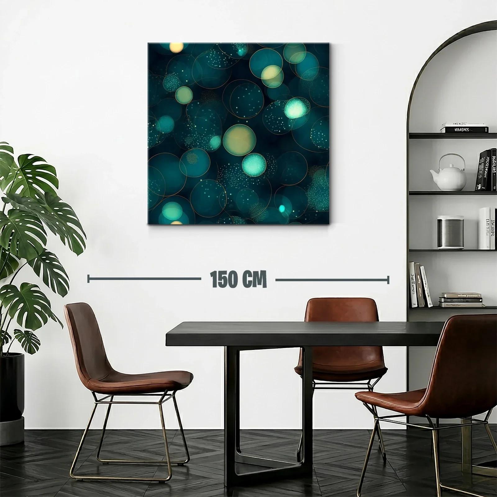 Composición abstracta de círculos brillantes en tonos azul y verde — miniatura 2