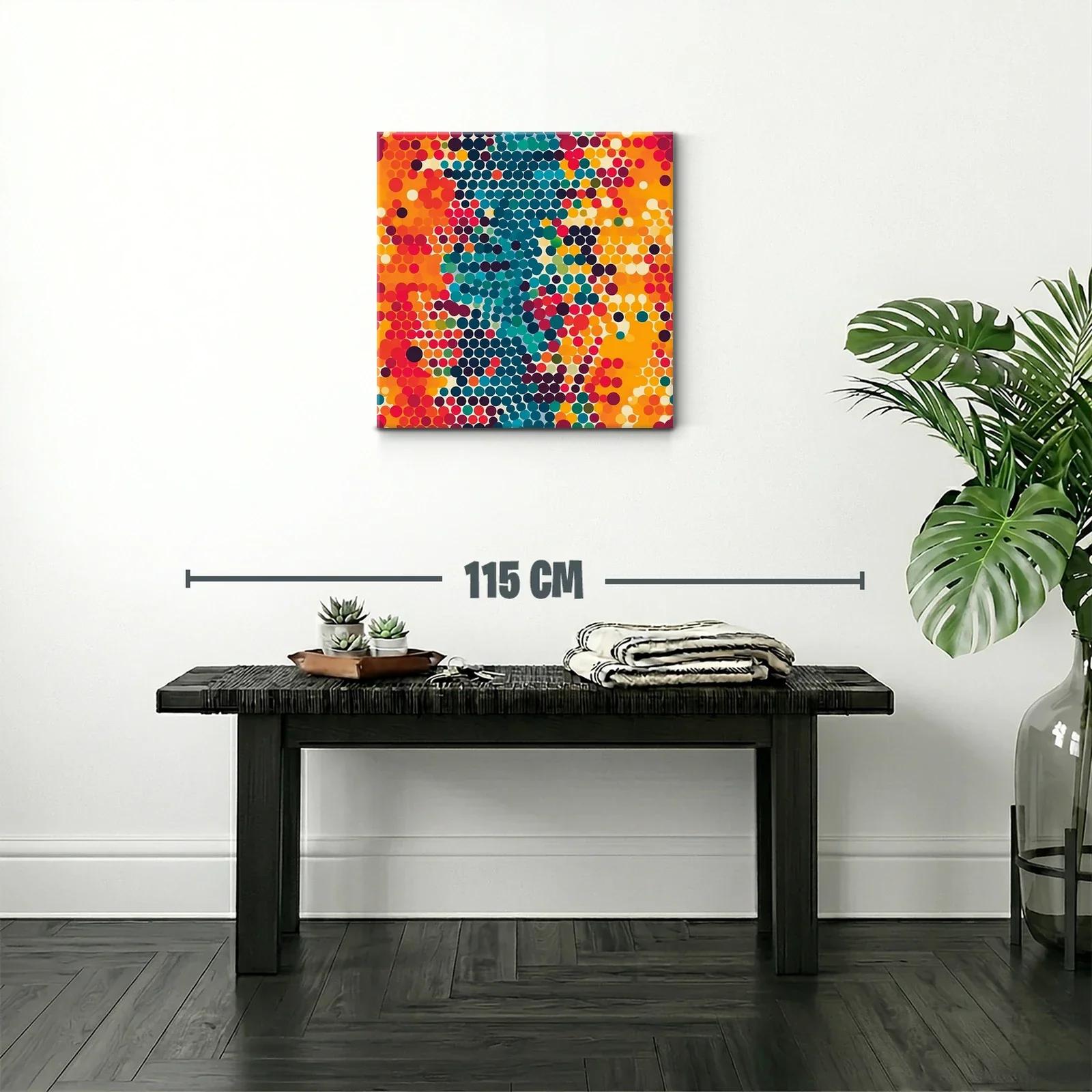 Arte abstracto vibrante con puntos en tonos cálidos y fríos — miniatura 2