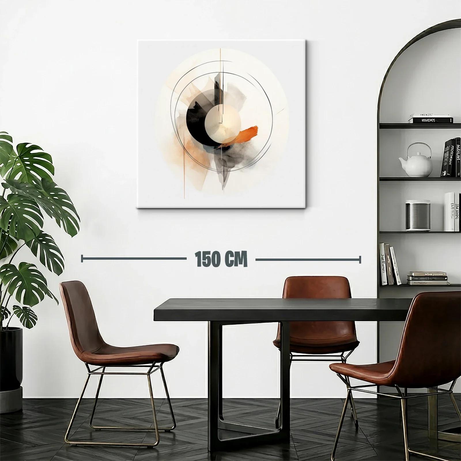 Composición Circular Abstracta en Tonos Neutros y Naranja — miniatura 2